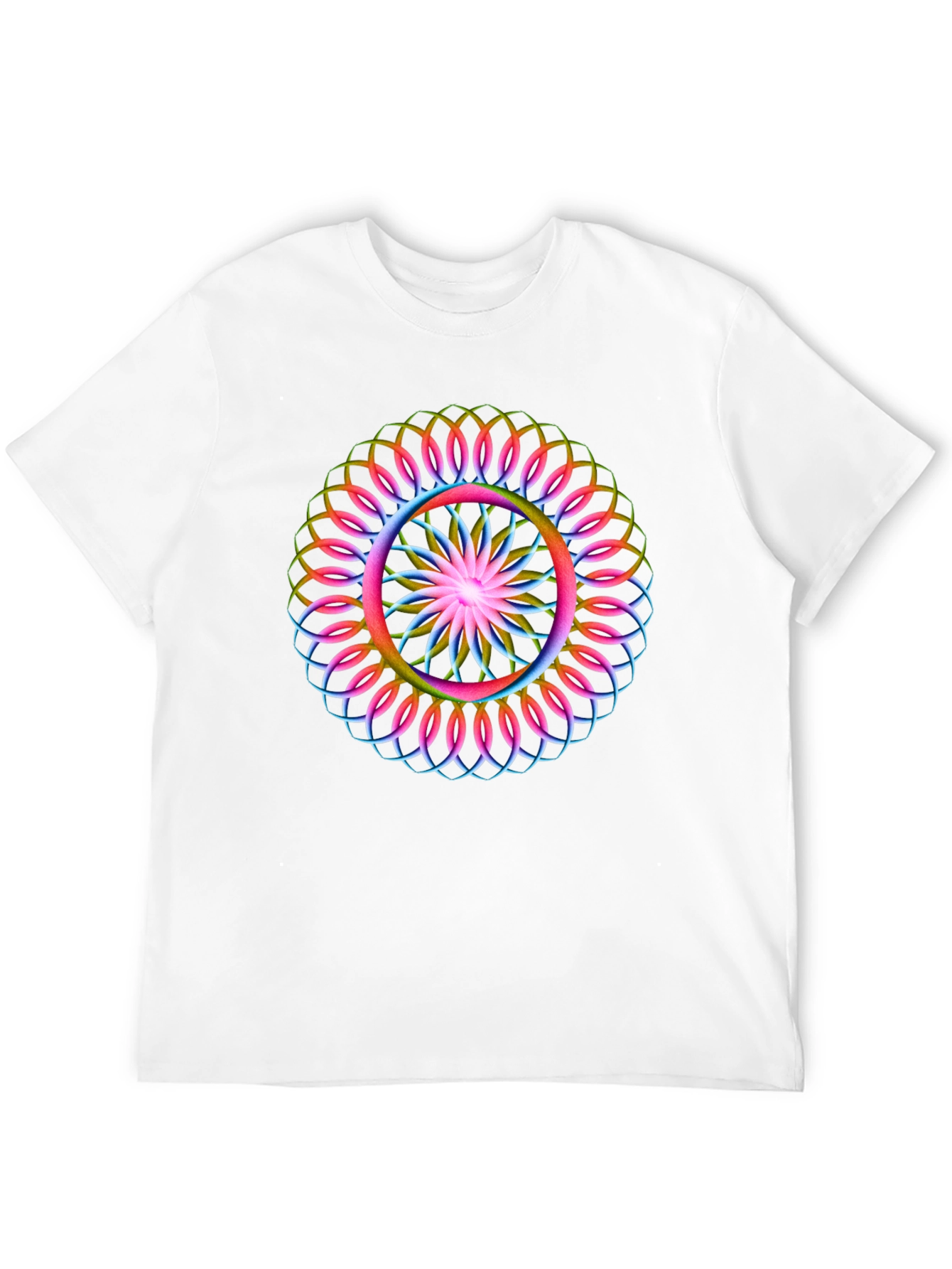 Black Psychedelic Mandala Graphic Black T-Shirt view 12