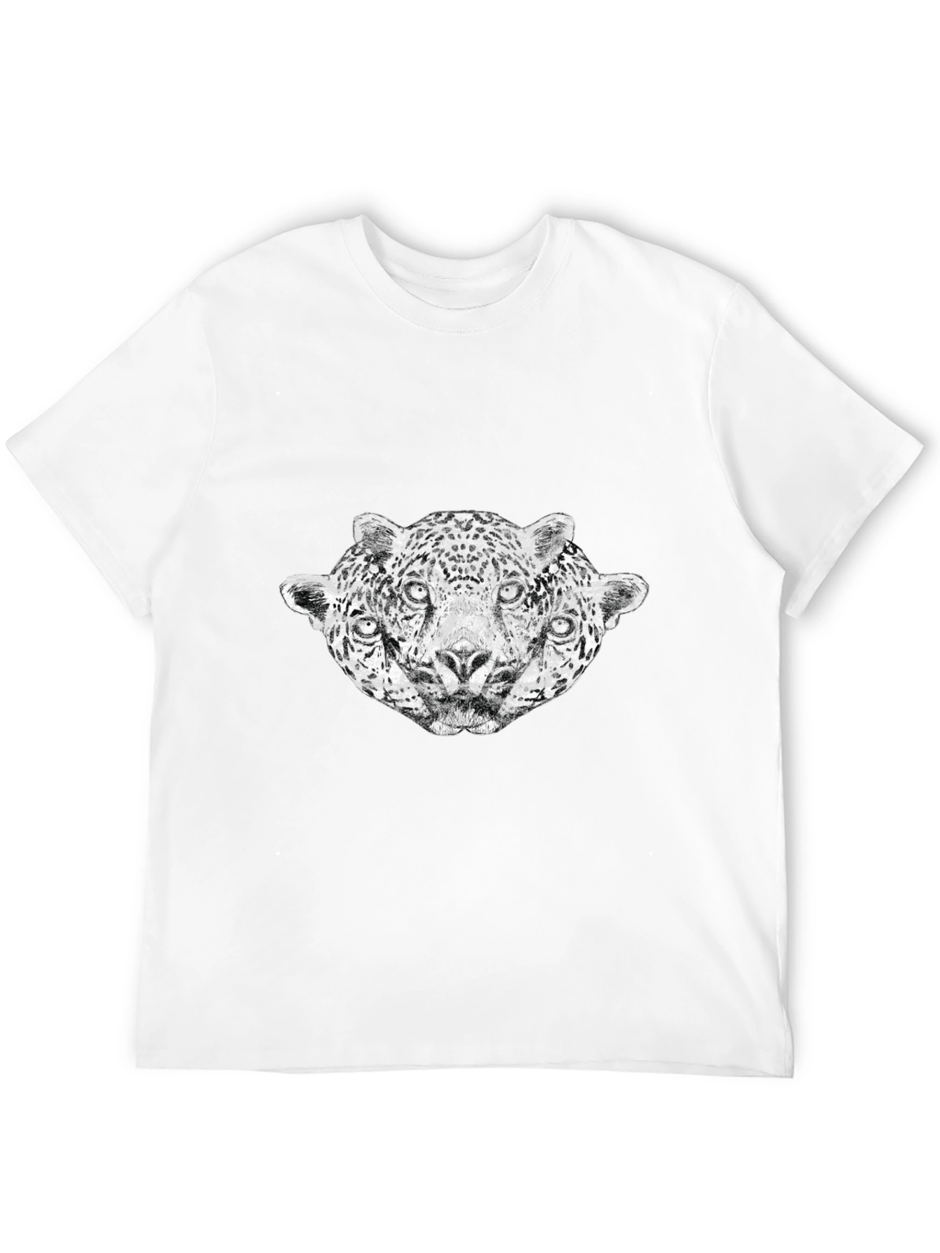 Black Three-Headed Leopard Graphic T-Shirt - Black view 12