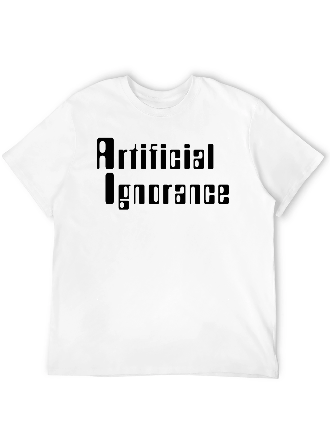 Black Artificial Ignorance Graphic Tee - Black Cotton T-Shirt view 12