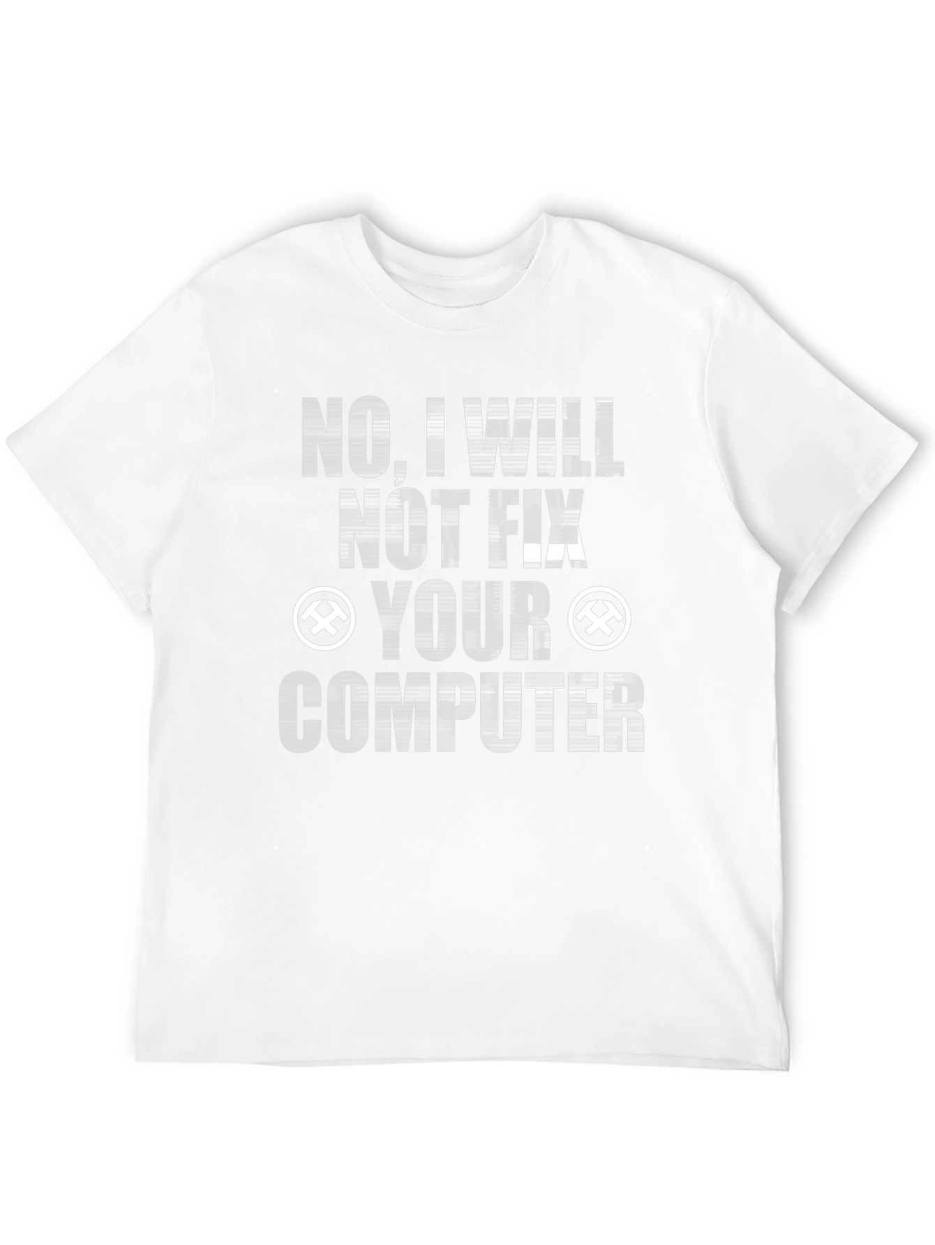 Black No I Will Not Fix Your Computer Graphic Tee view 12