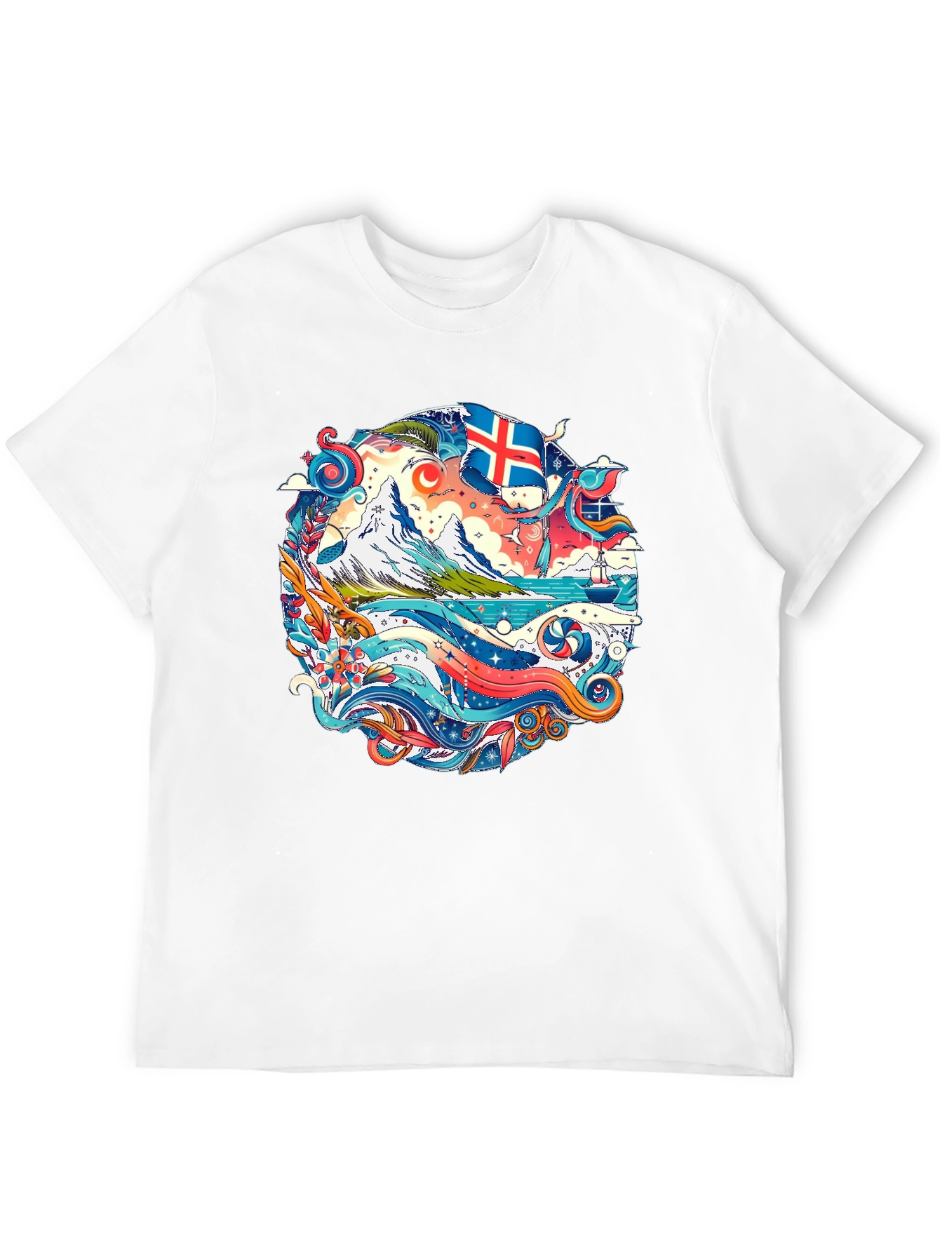 Black Icelandic Adventure Graphic Tee - Black Cotton view 12