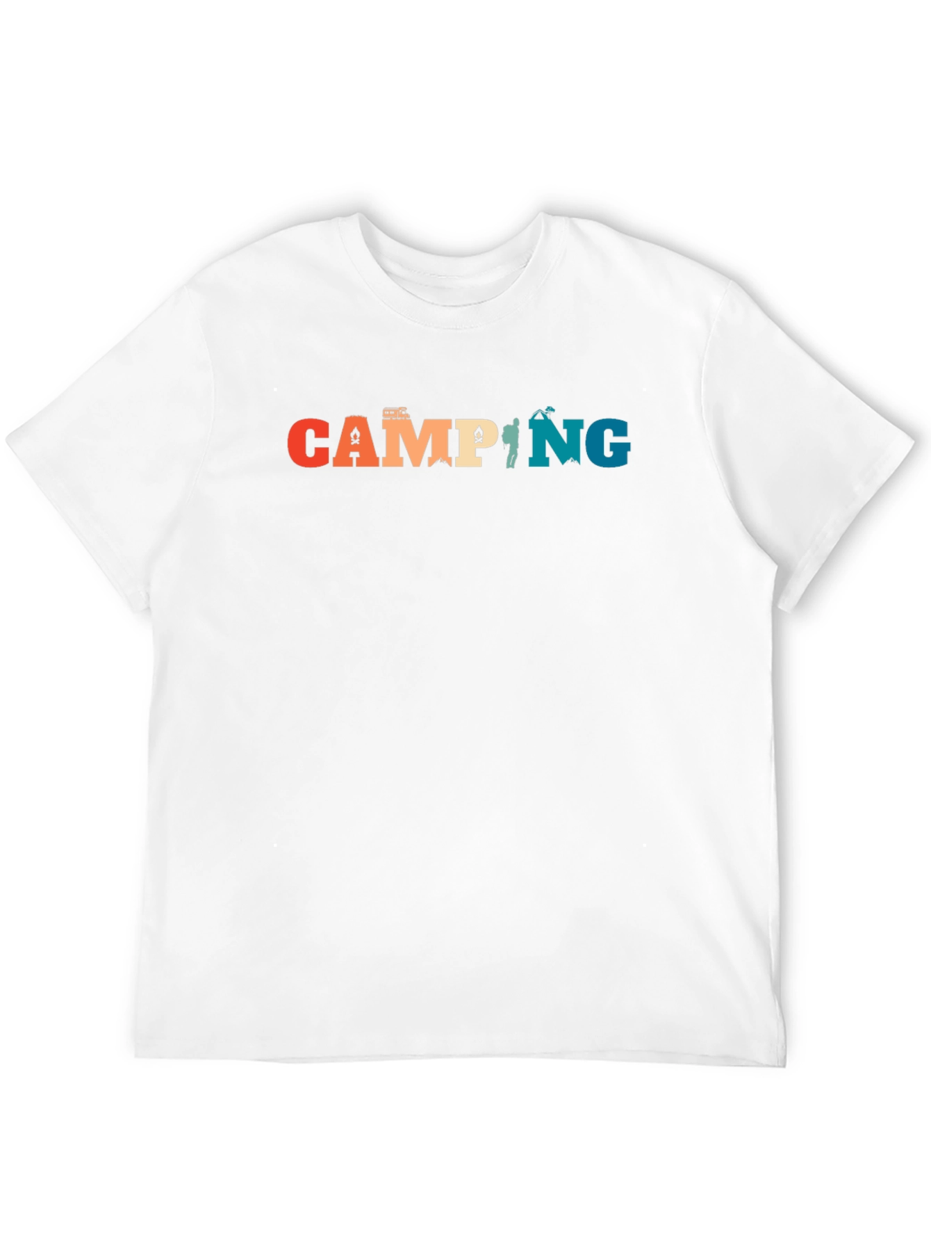 Black Camping Graphic Tee - Retro Camping T-Shirt view 12