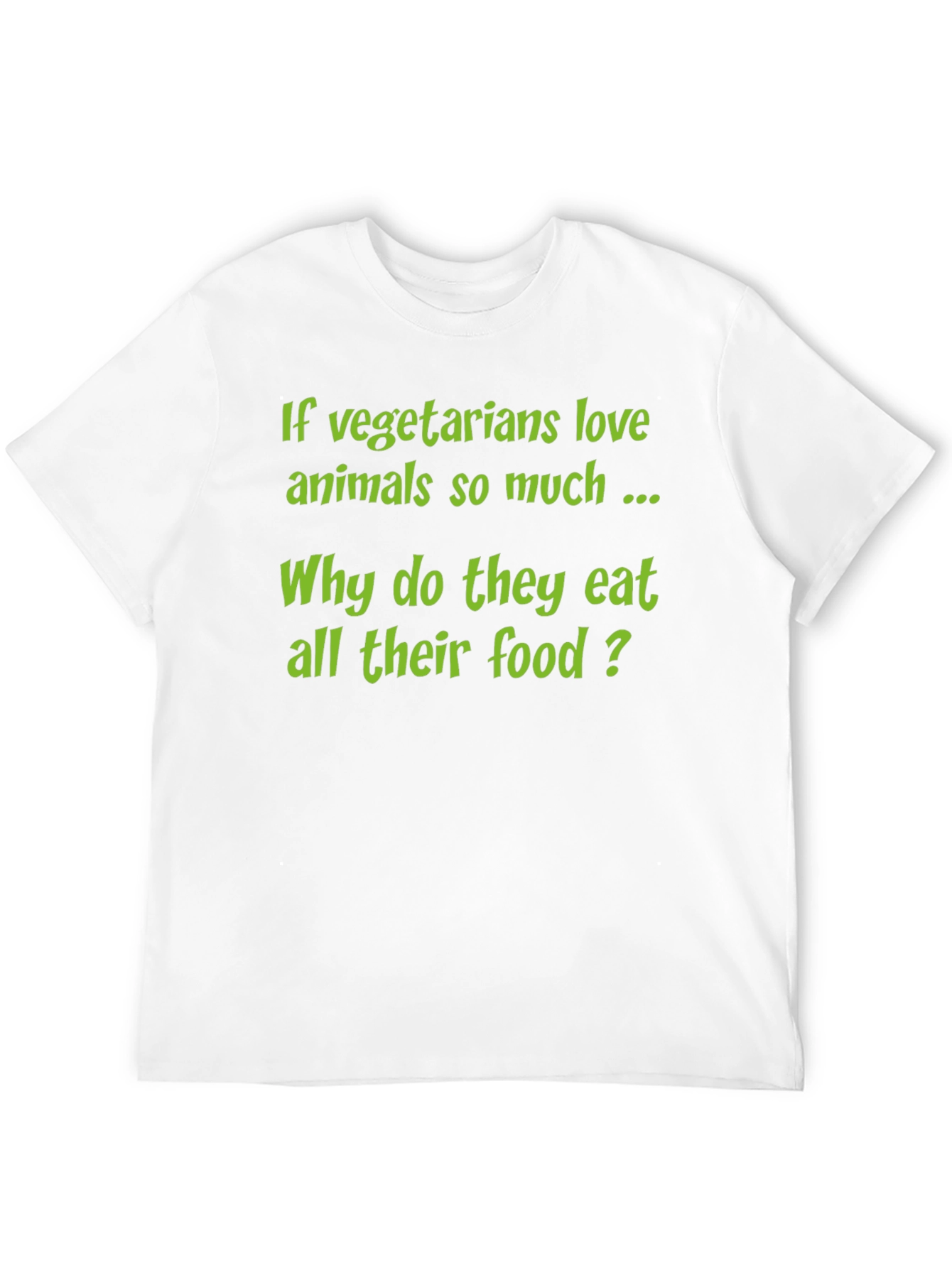 Black Funny Vegetarian T-Shirt - 'Why Eat All Their Food?' view 12