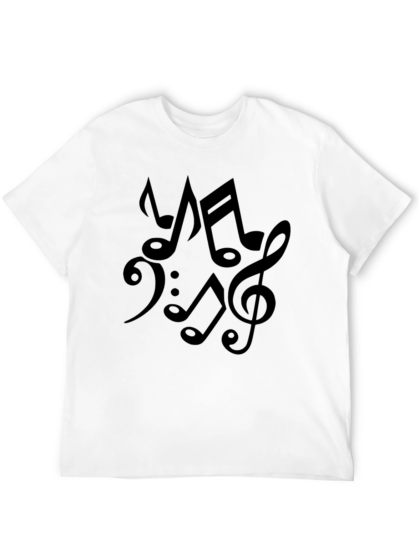Black Music Notes Graphic Black T-Shirt view 12