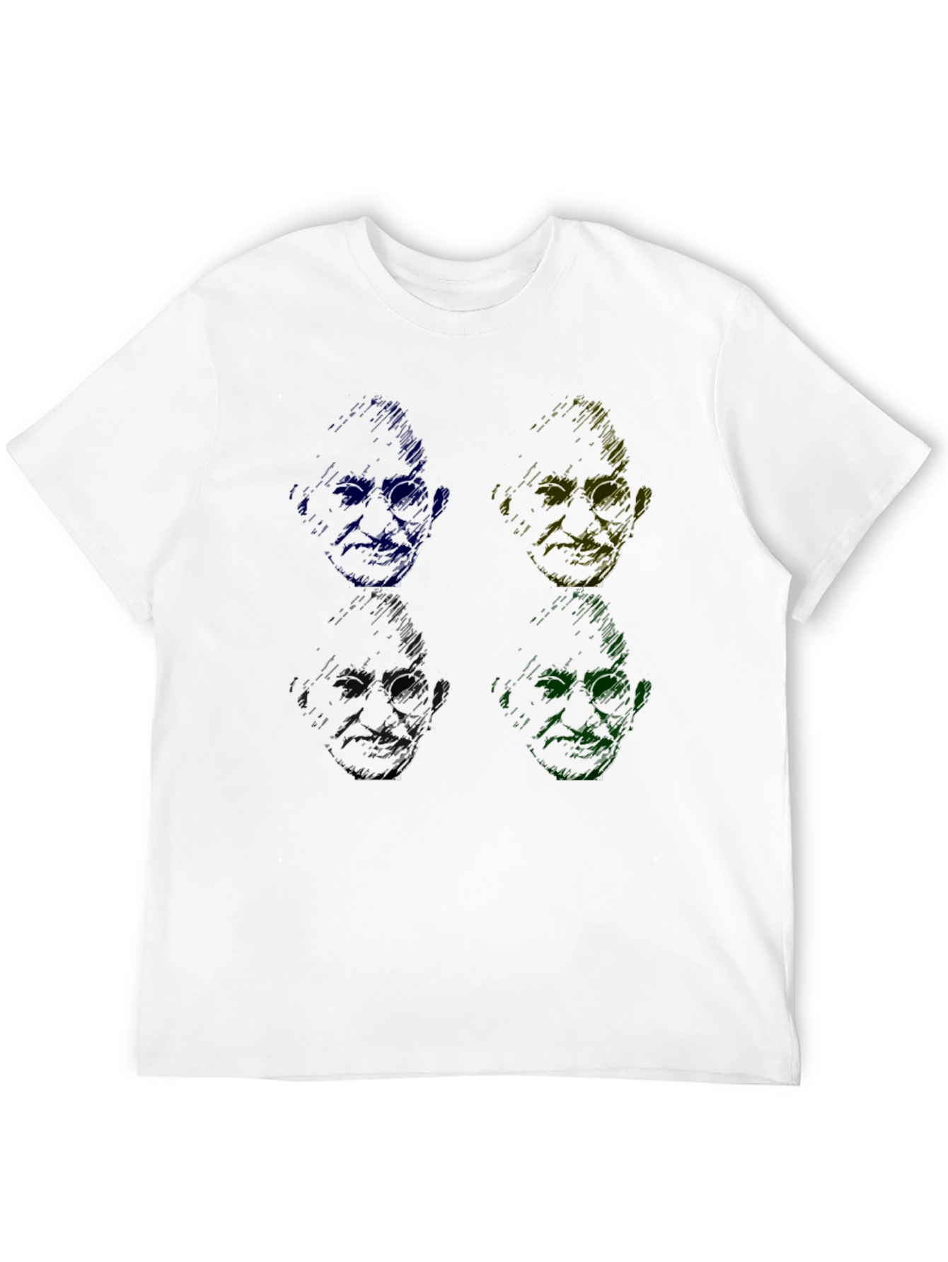 Black Pop Art Gandhi T-Shirt - Unique Scribble Design view 12