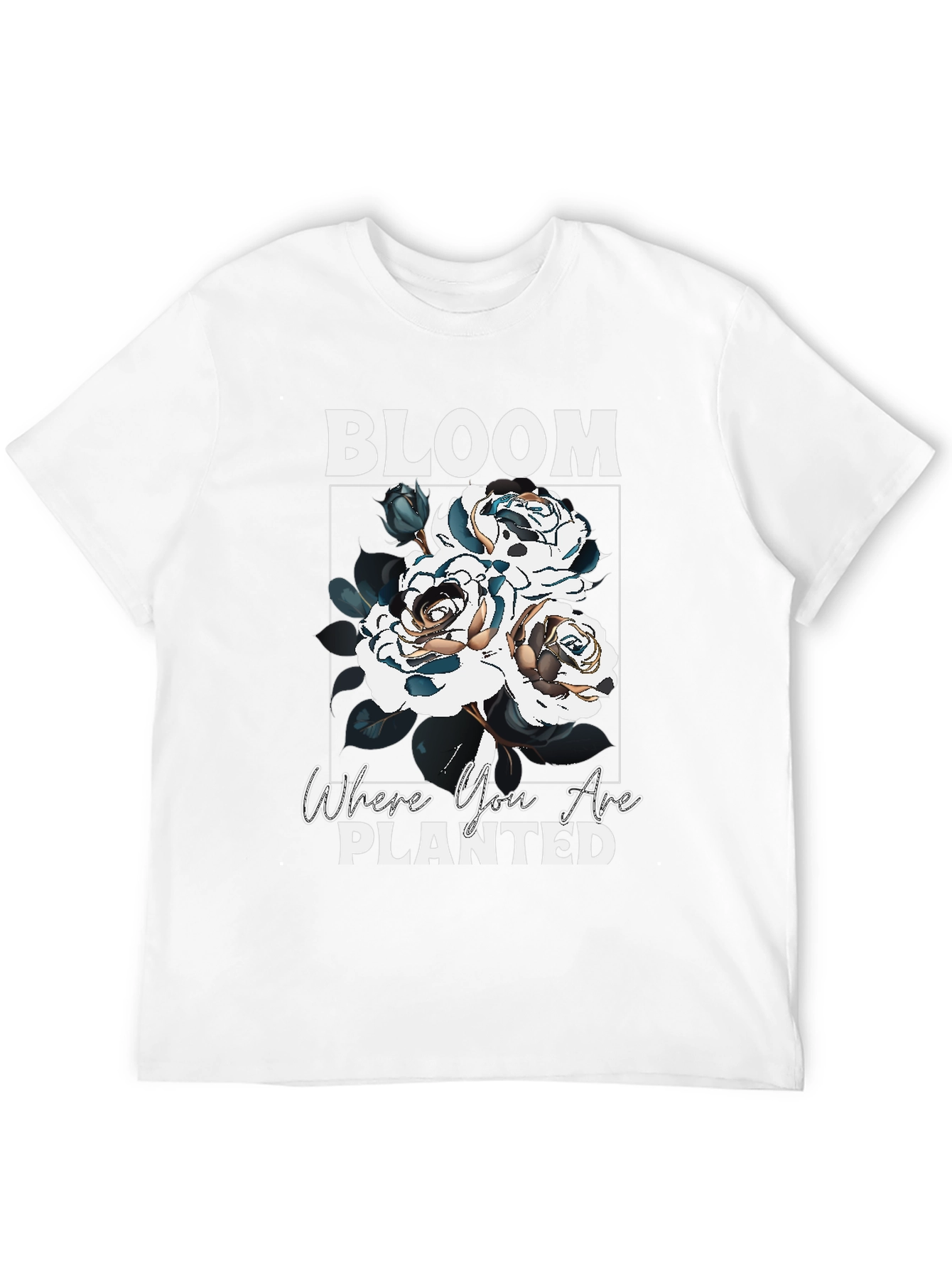 Black Bloom Where You Are Planted T-Shirt view 12