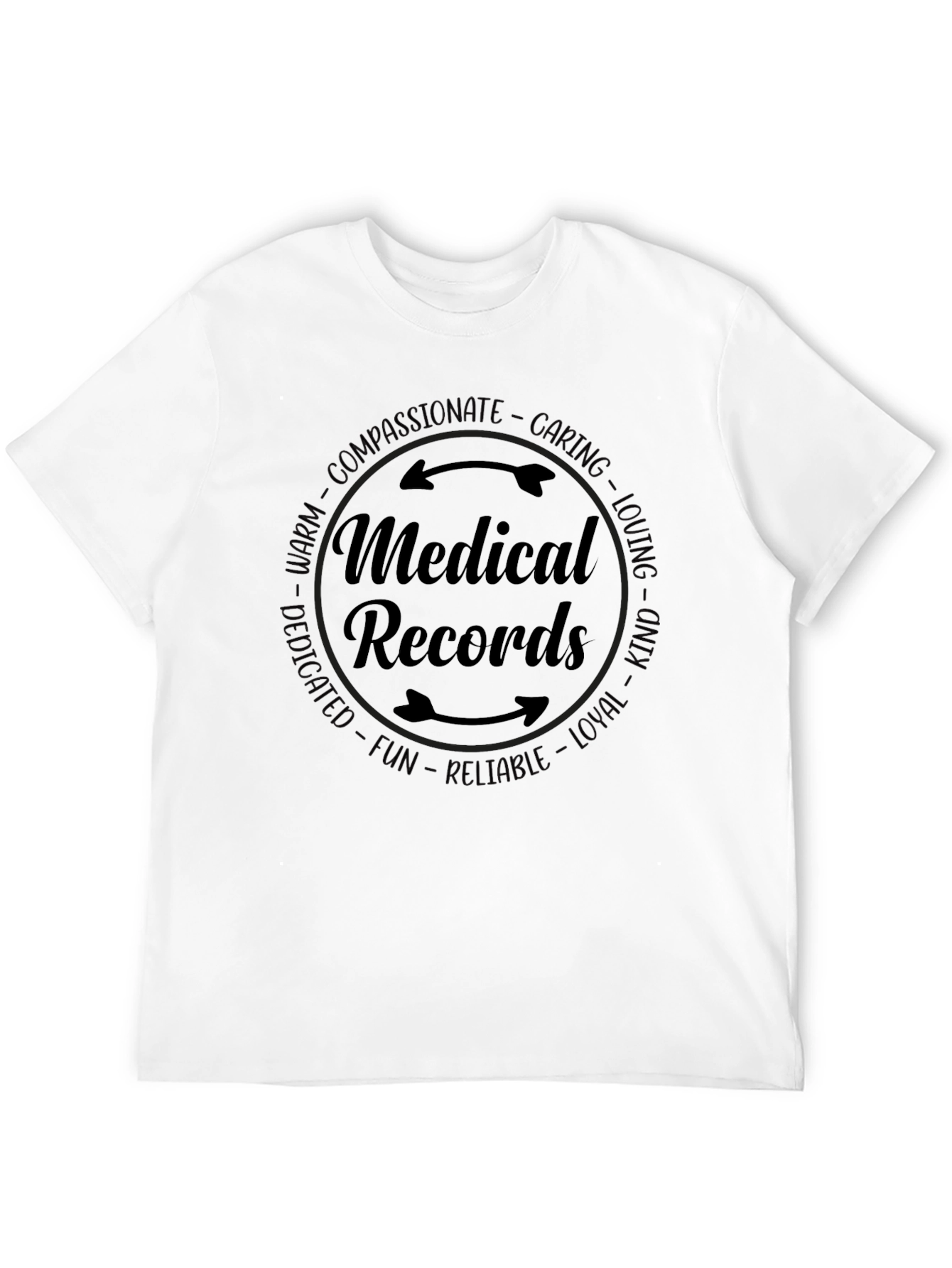Black Medical Records Graphic Tee - Caring Compassionate Design view 12