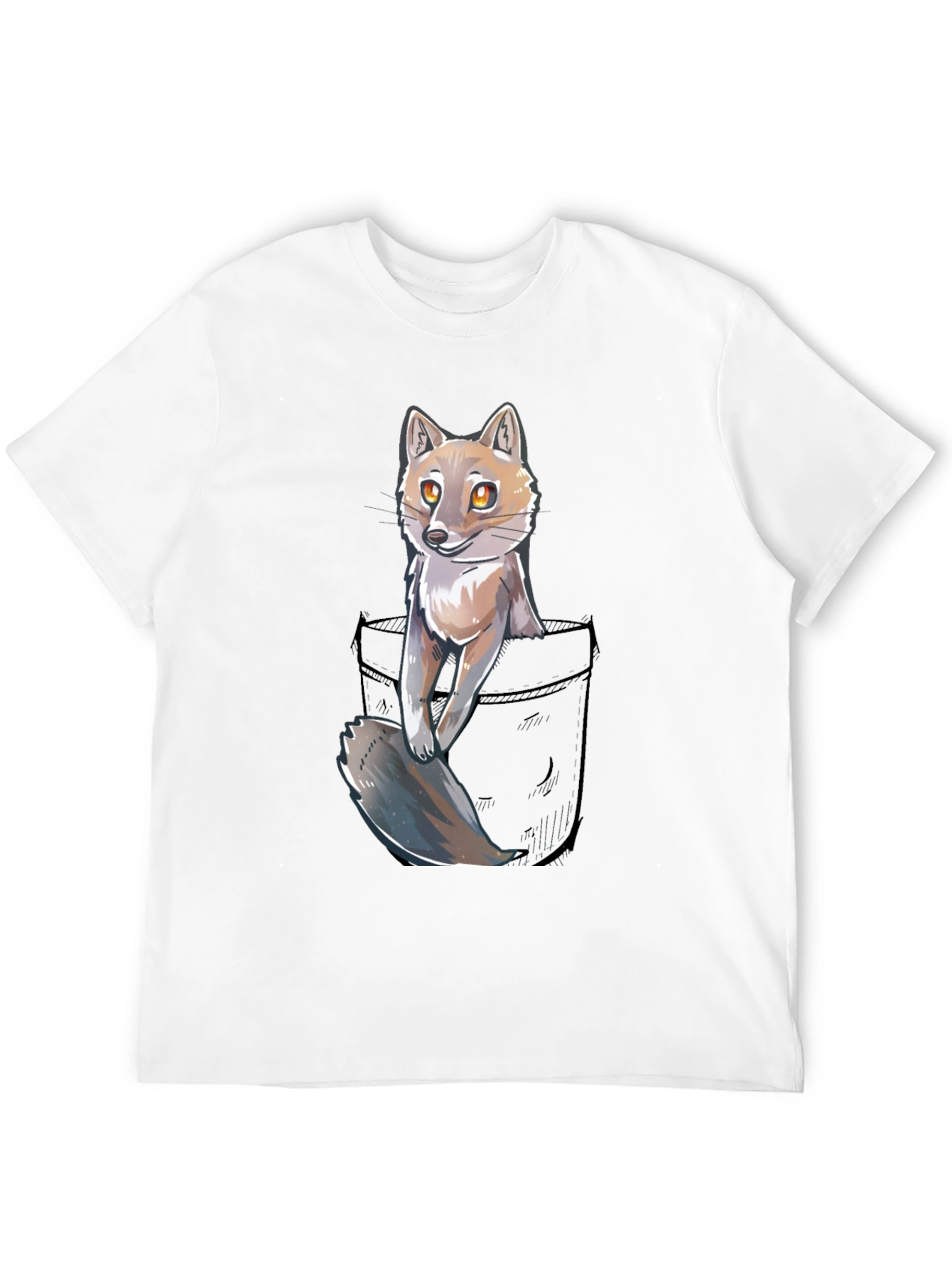 Black Fox in Pocket Graphic T-Shirt - Unisex view 12