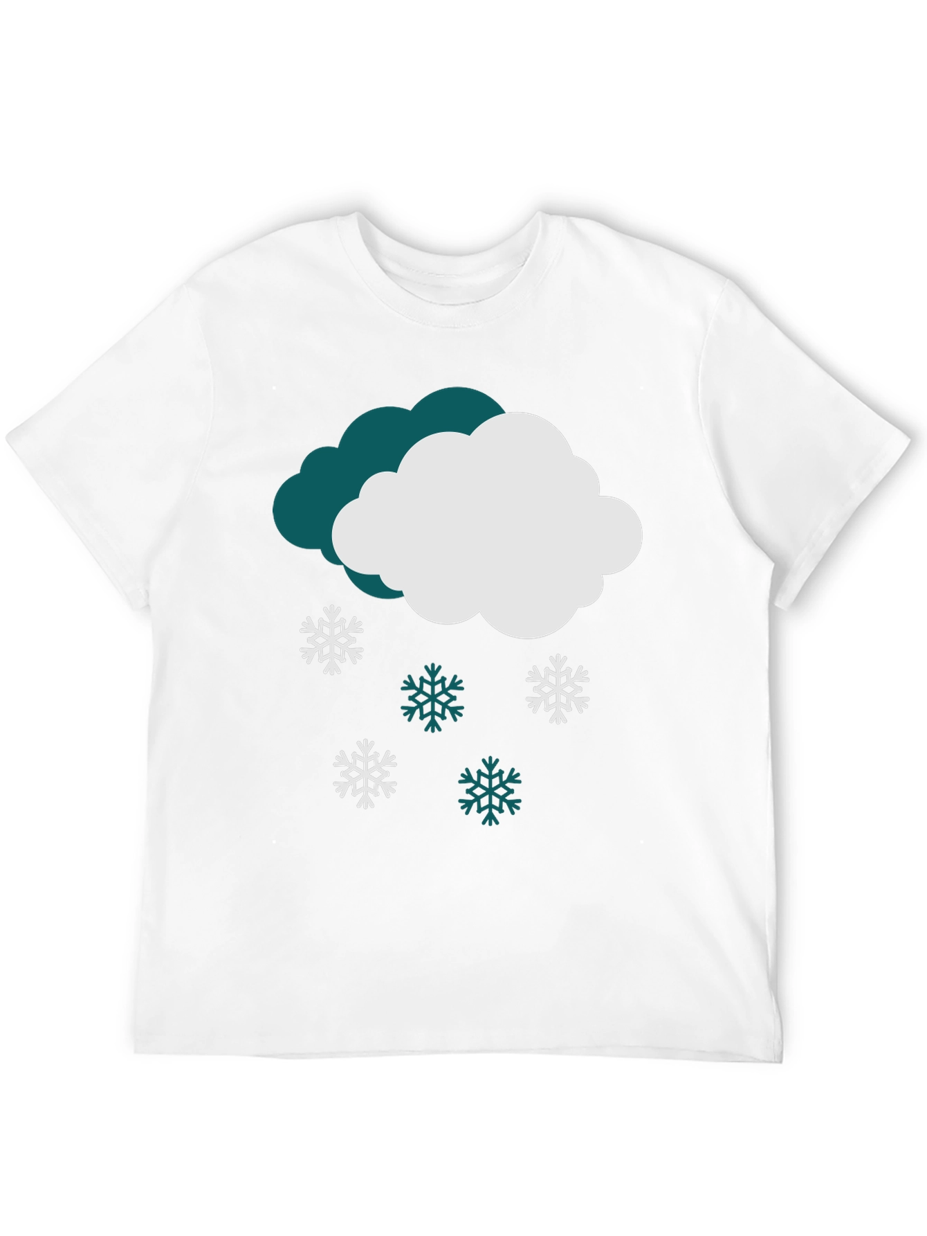 Black Snowy Cloud Graphic Tee - Winter Holiday Style view 12