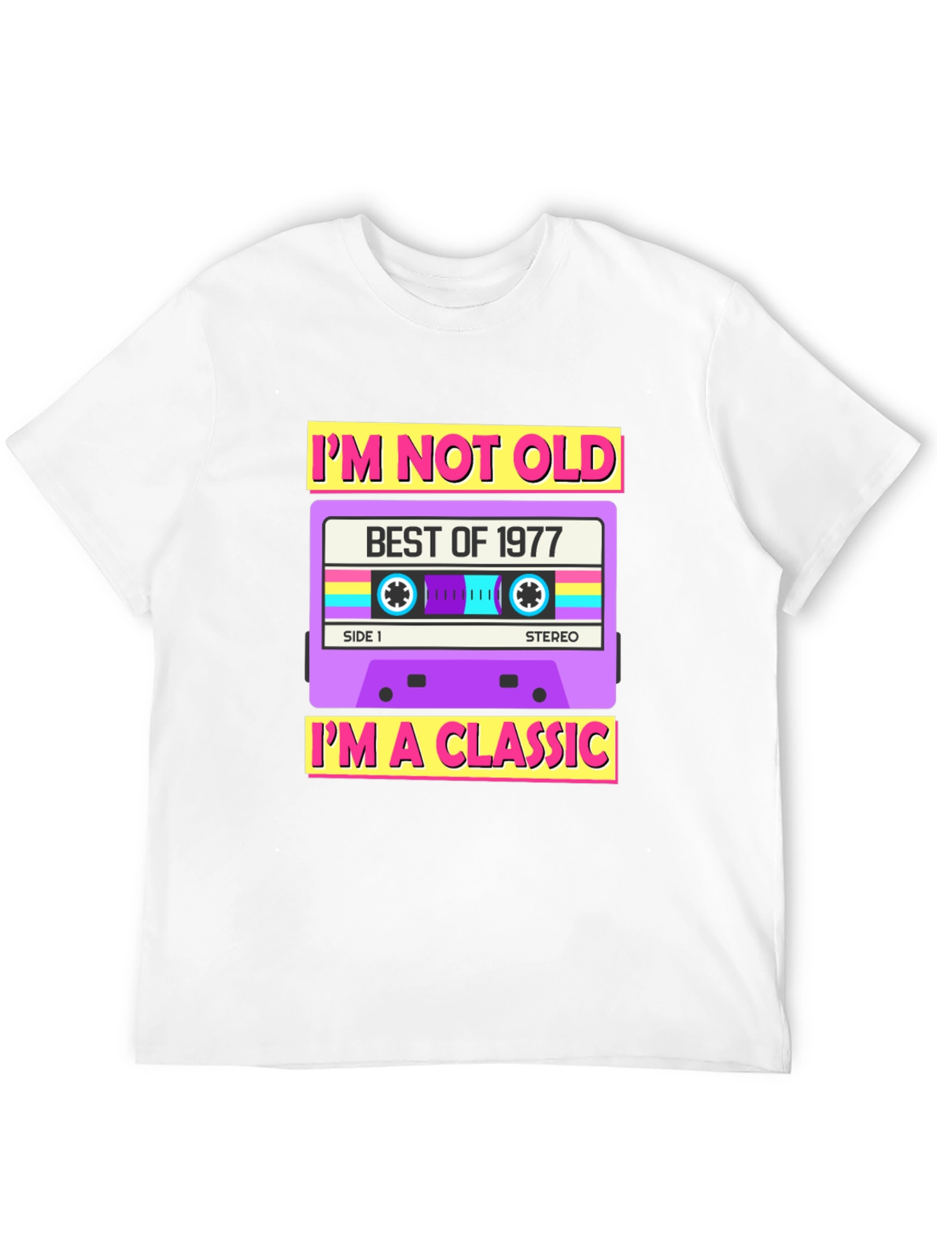 Black I'm Not Old I'm A Classic 1977 Cassette T-Shirt view 12