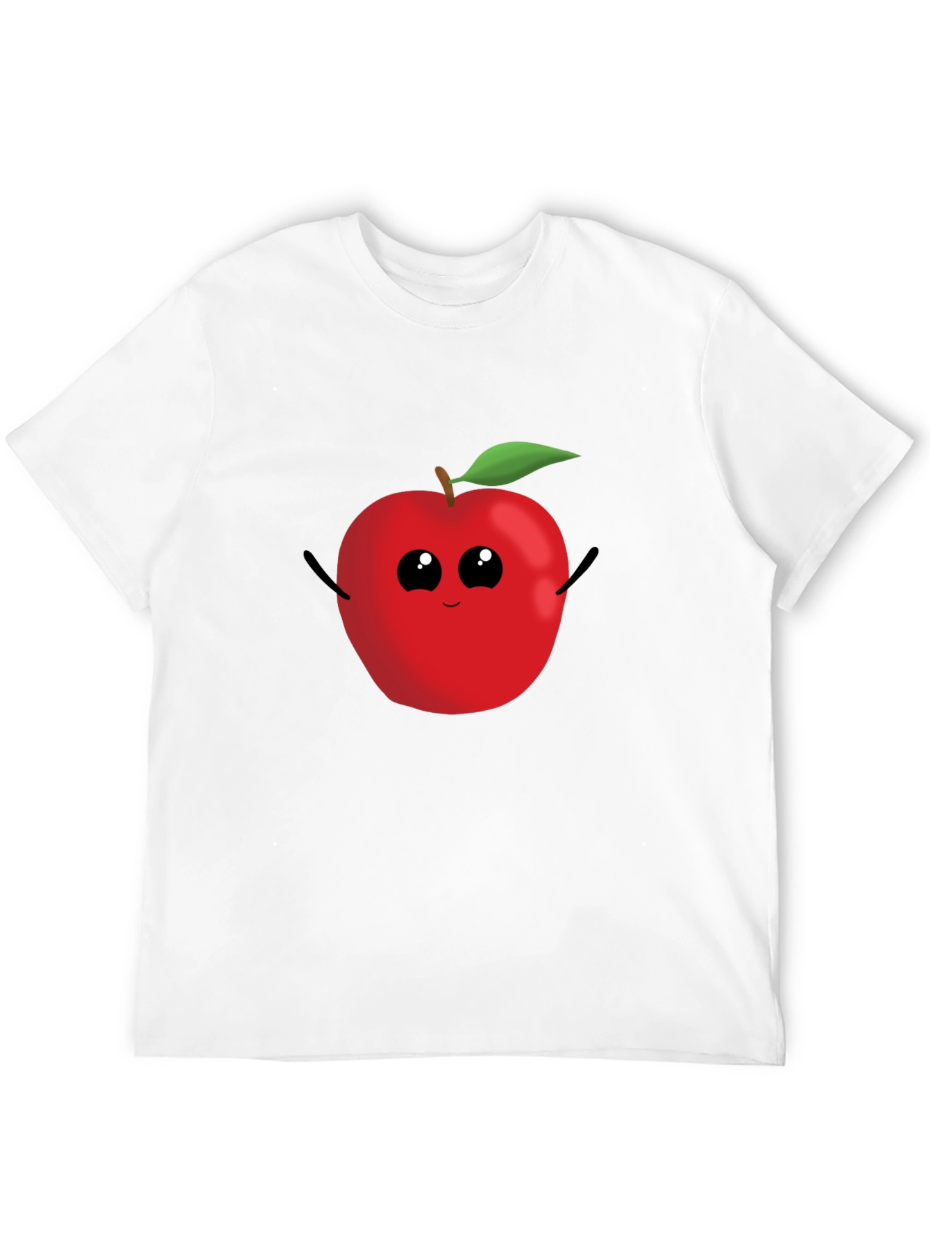 Black Apple Cartoon Graphic Tee - Casual Black T-Shirt view 12