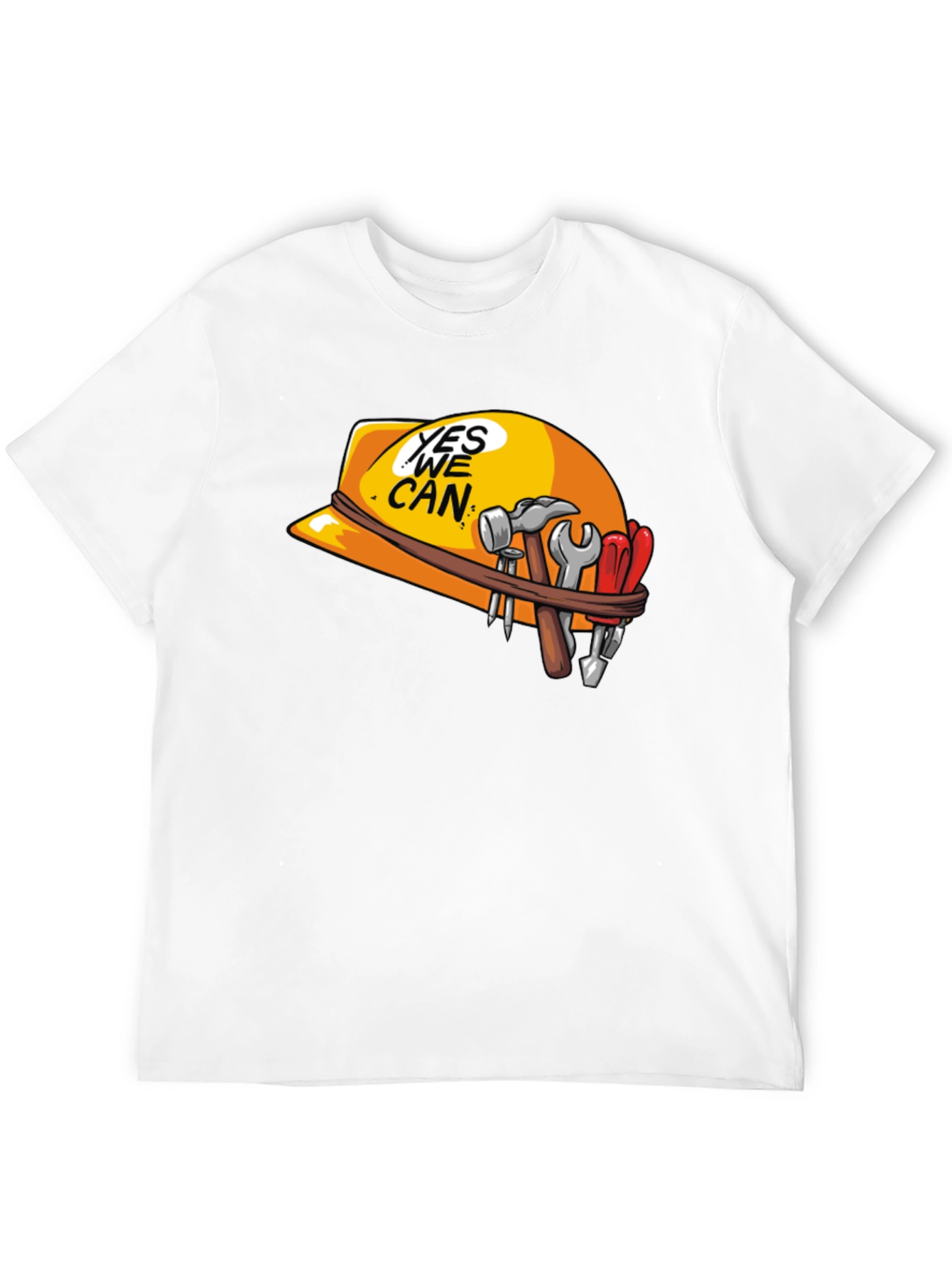 Black Yes We Can Construction T-Shirt view 12