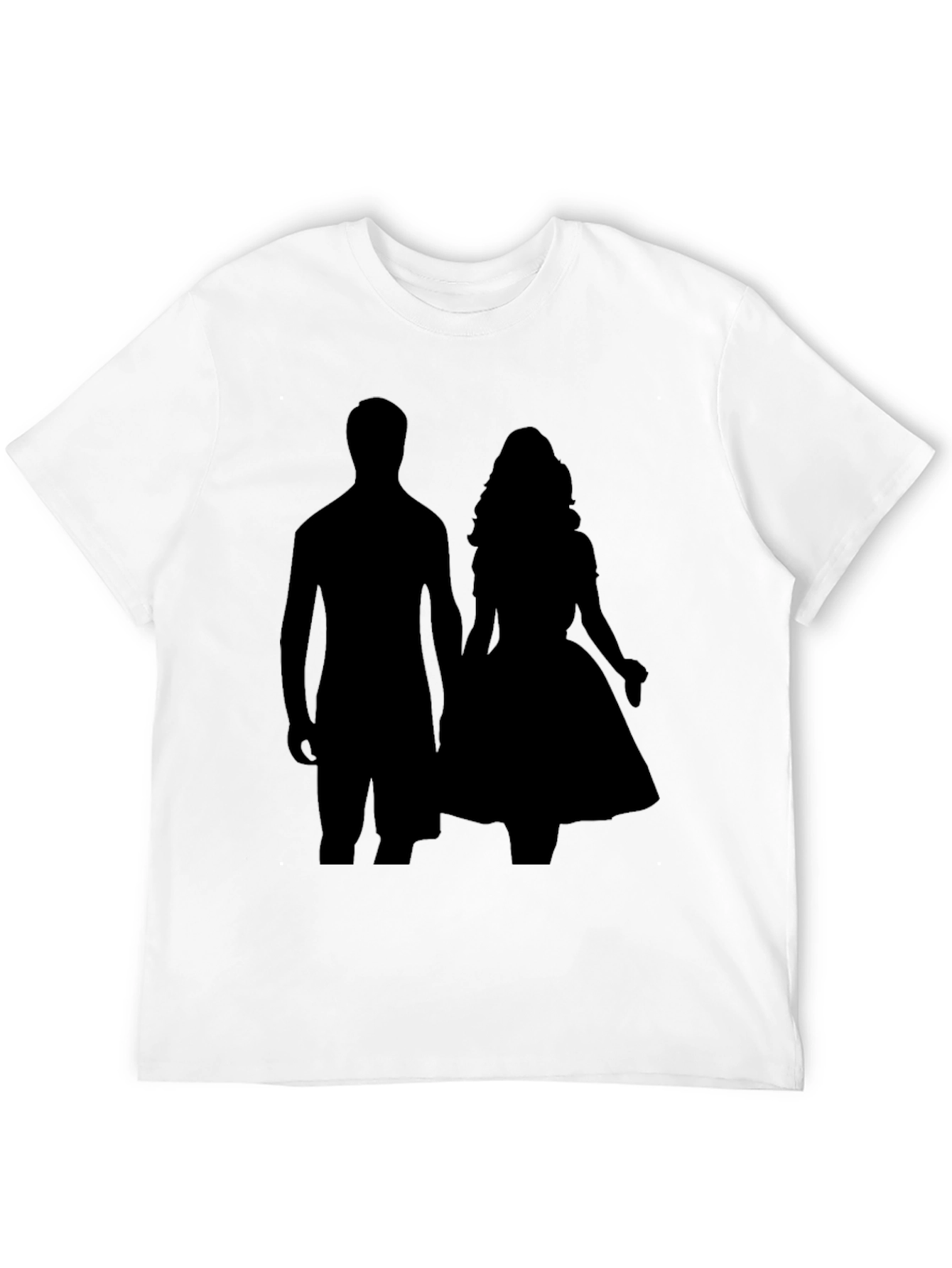 Black Silhouette Couple Black T-Shirt view 12