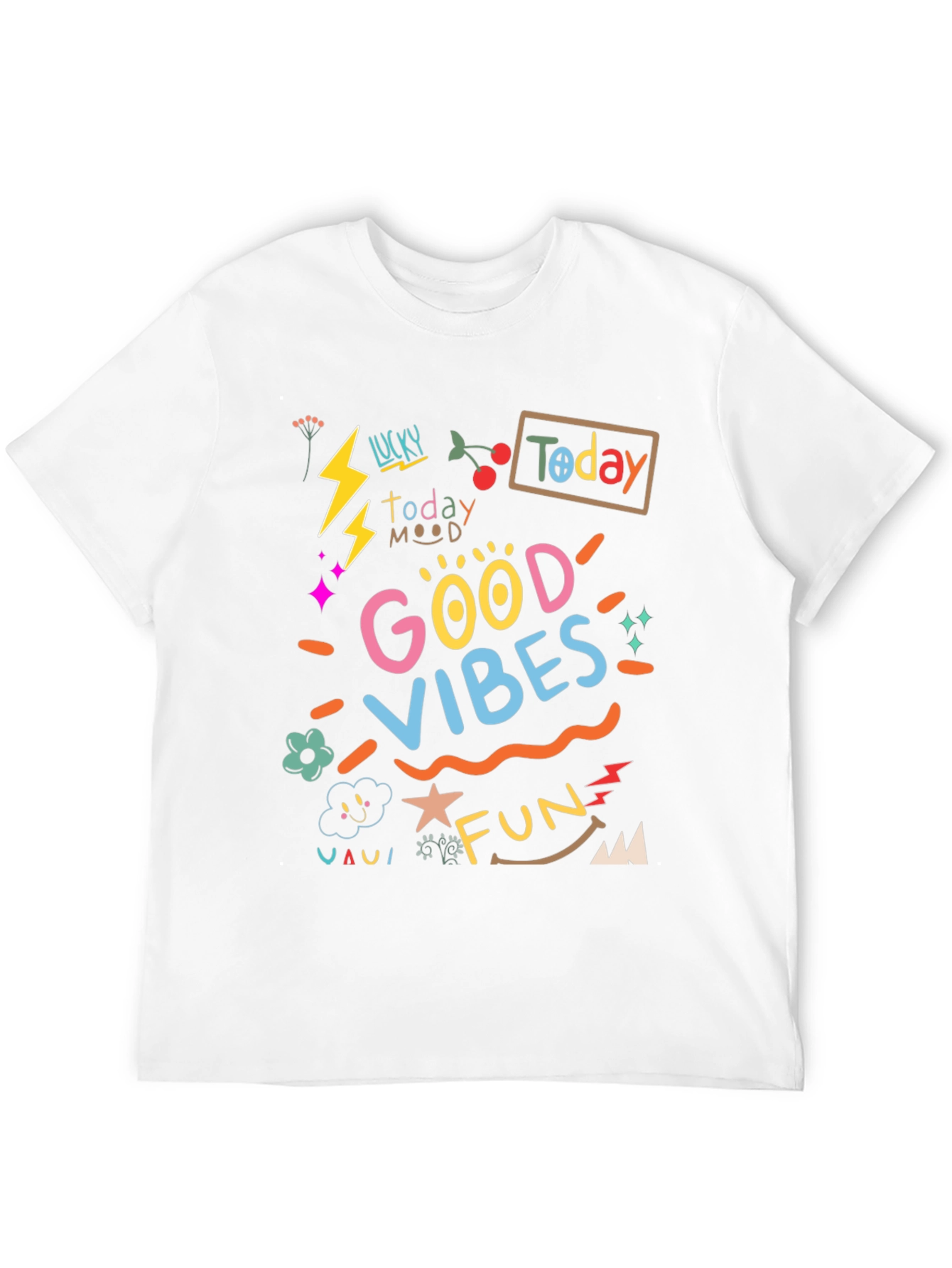 Black Good Vibes Graphic Tee - Black Casual T-Shirt view 12