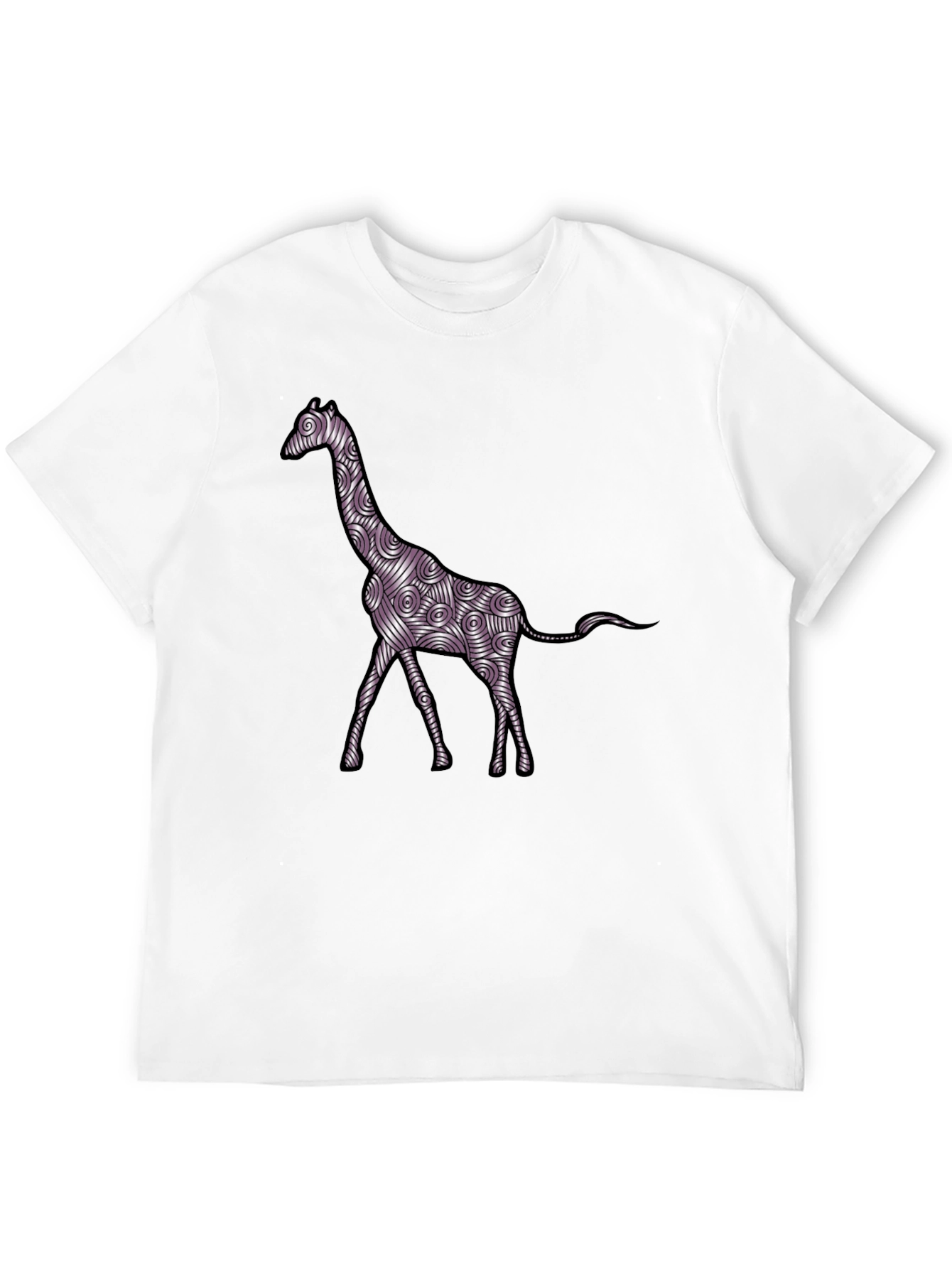 Black Giraffe Art Men's Black T-Shirt view 12