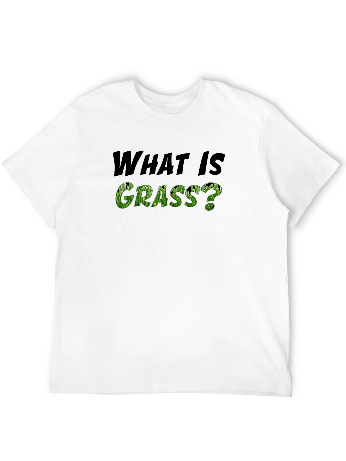 Black What is Grass? Graphic T-Shirt view 12