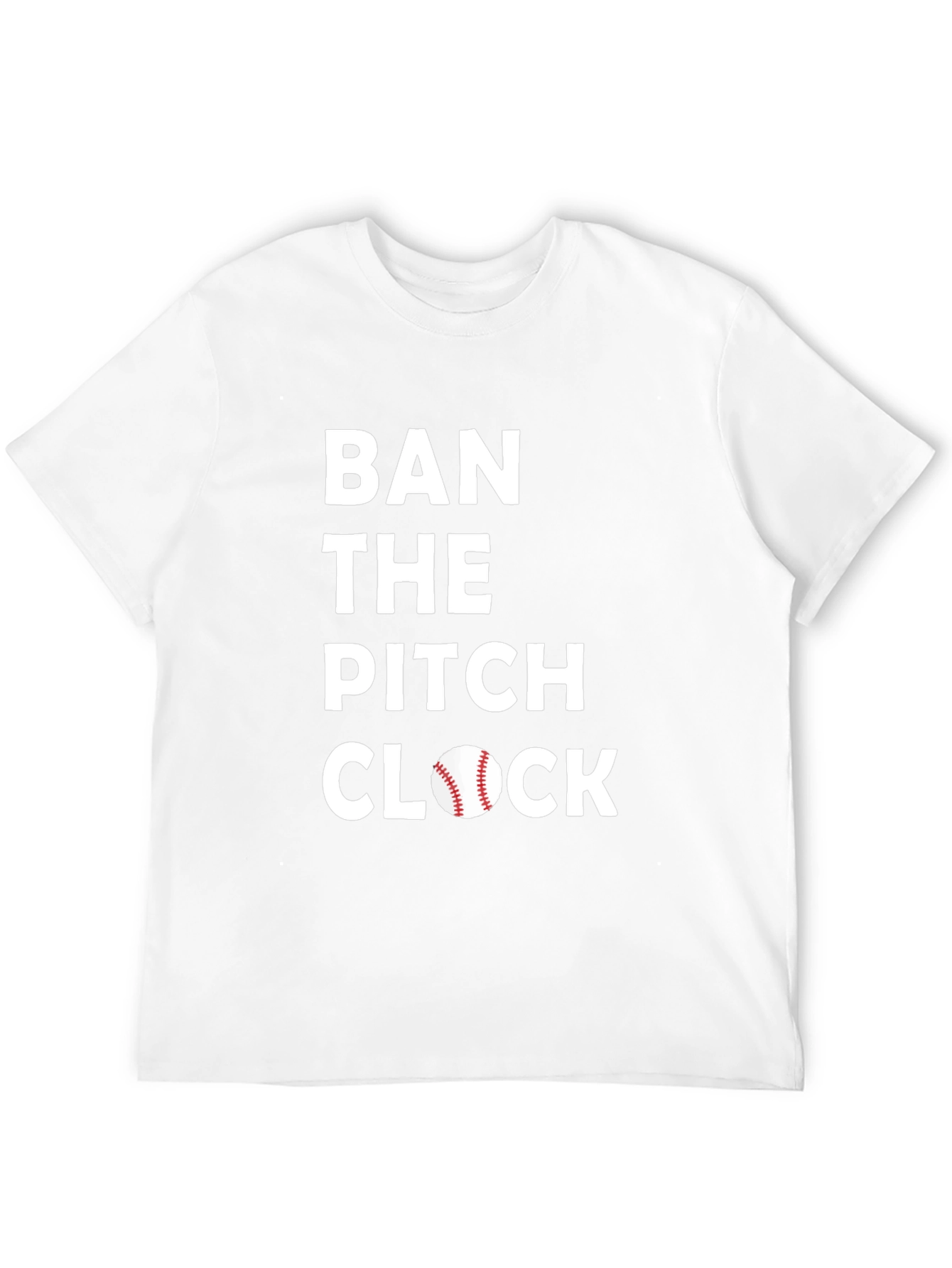 Black Ban the Pitch Clock Baseball T-Shirt view 12