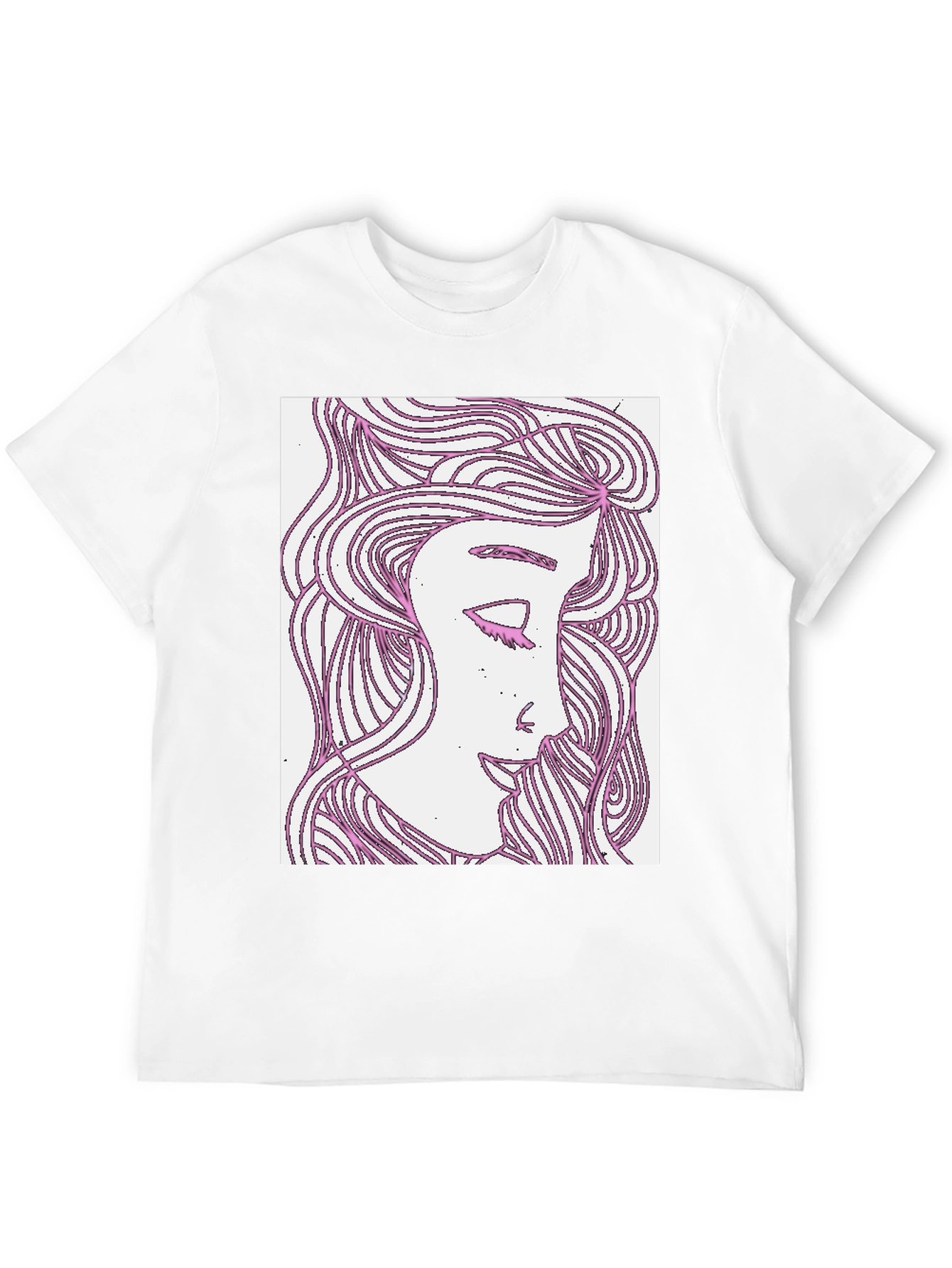 Black Abstract Woman Graphic Tee - Black Cotton T-Shirt view 12