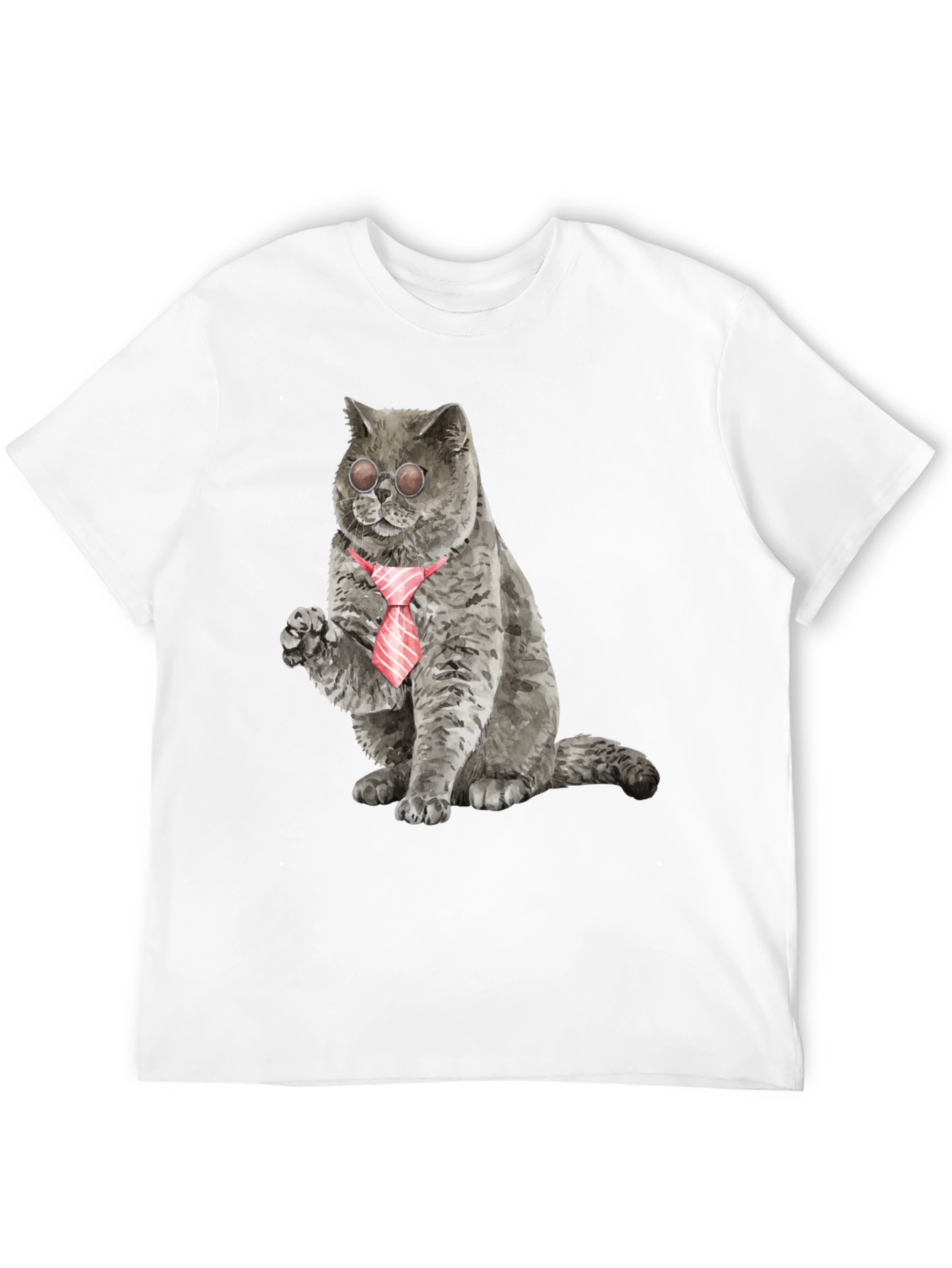 Black Cool Cat Tee - Cat with Tie & Shades view 12