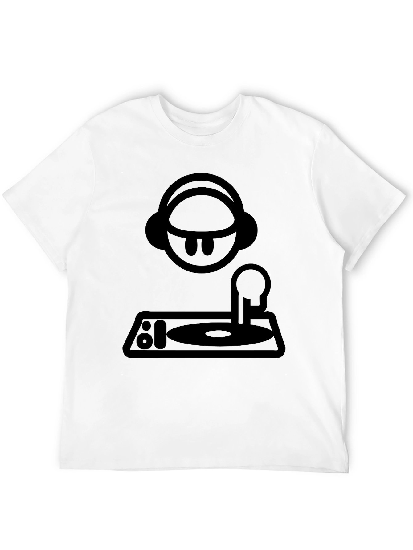 Black DJ Cartoon Graphic T-Shirt - Black view 12