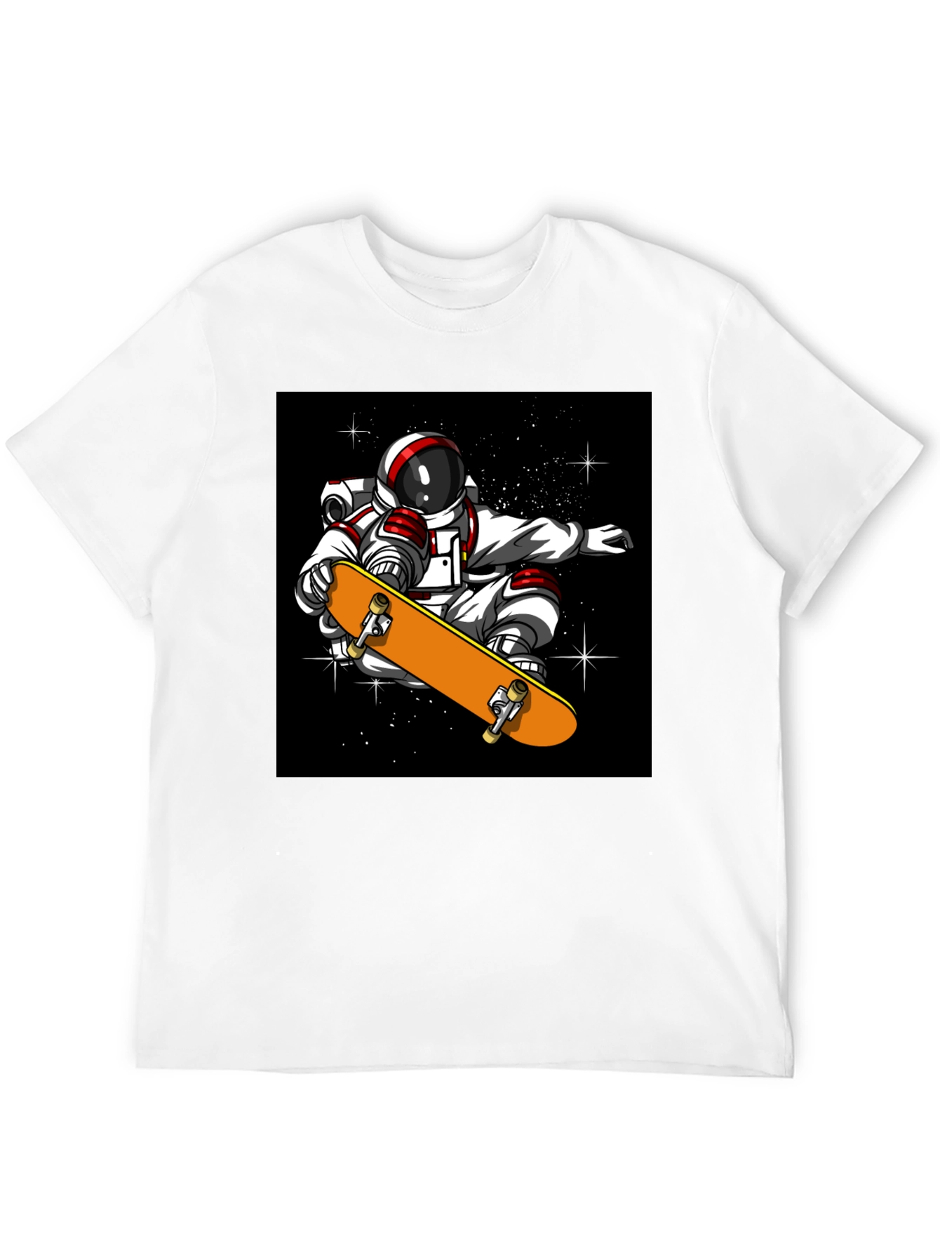 Black Skateboarding Astronaut T-Shirt - Cool Space Design view 12