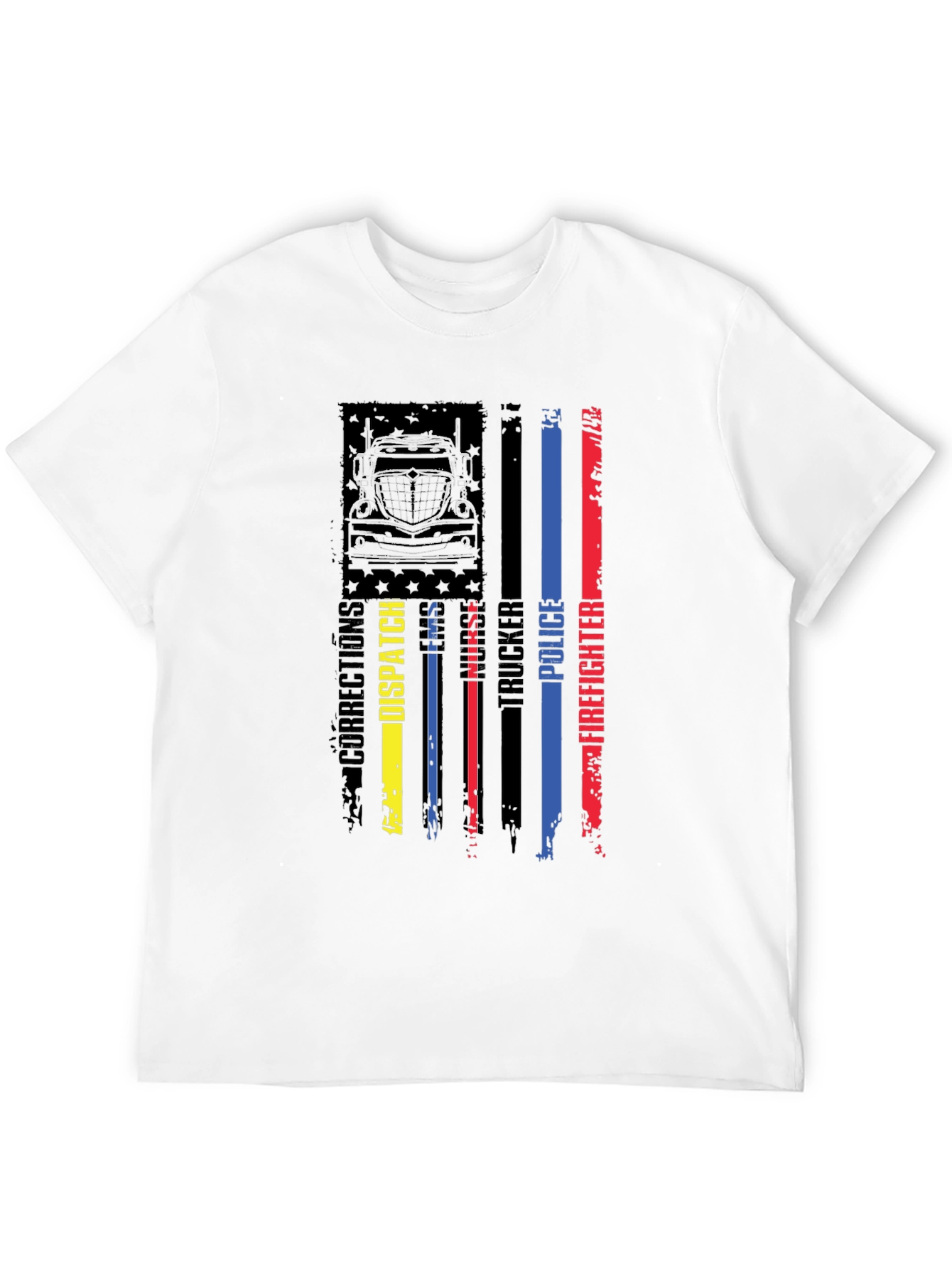 Black American Flag First Responder Graphic Tee view 12