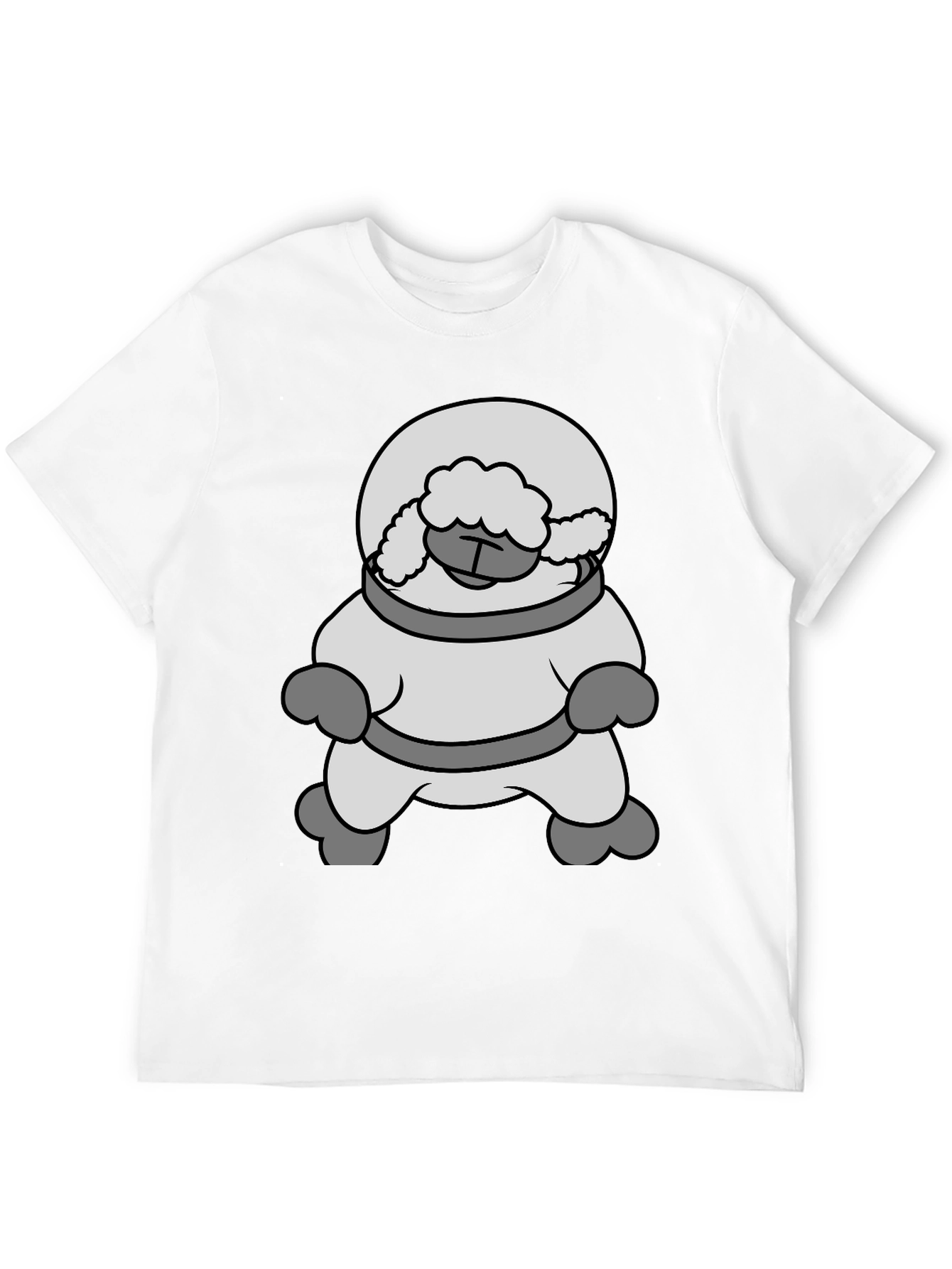 Black Astronaut Sheep Black T-Shirt view 12