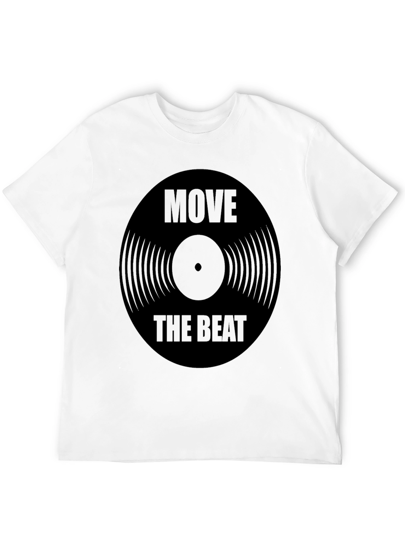 Black Move the Beat Record Graphic Tee - Stylish Music Lover's T-Shirt view 12