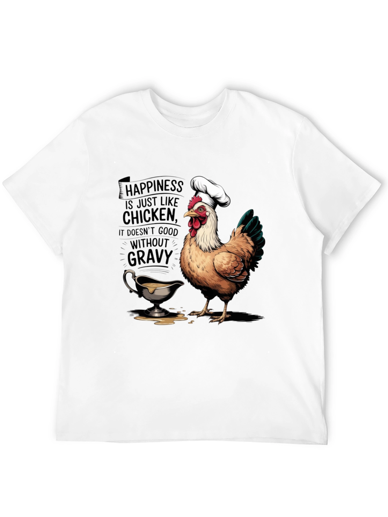 Black Chicken & Gravy T-Shirt: Happiness Recipe view 12