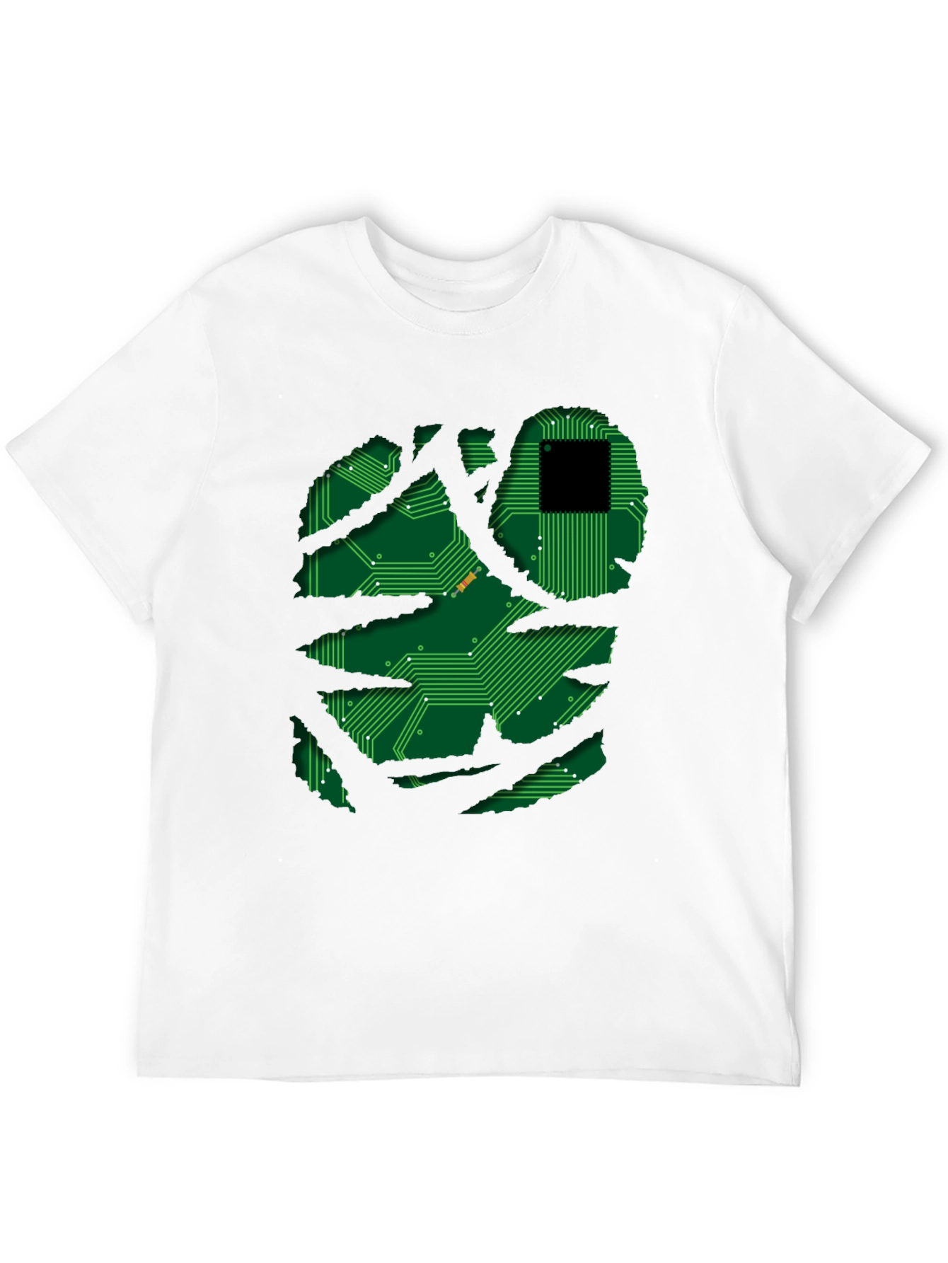 Black Tech Circuit Graphic T-Shirt view 12