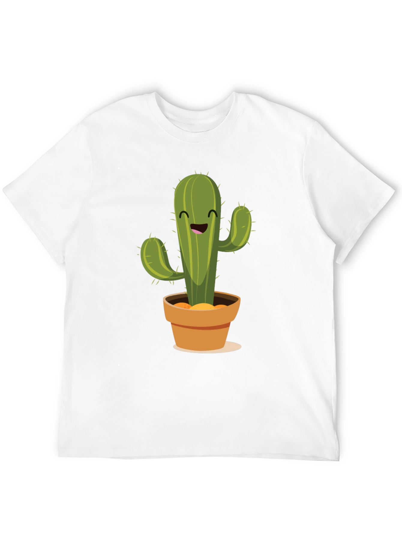 Cute Cactus Graphic Tee - Black Cotton T-Shirt - 12