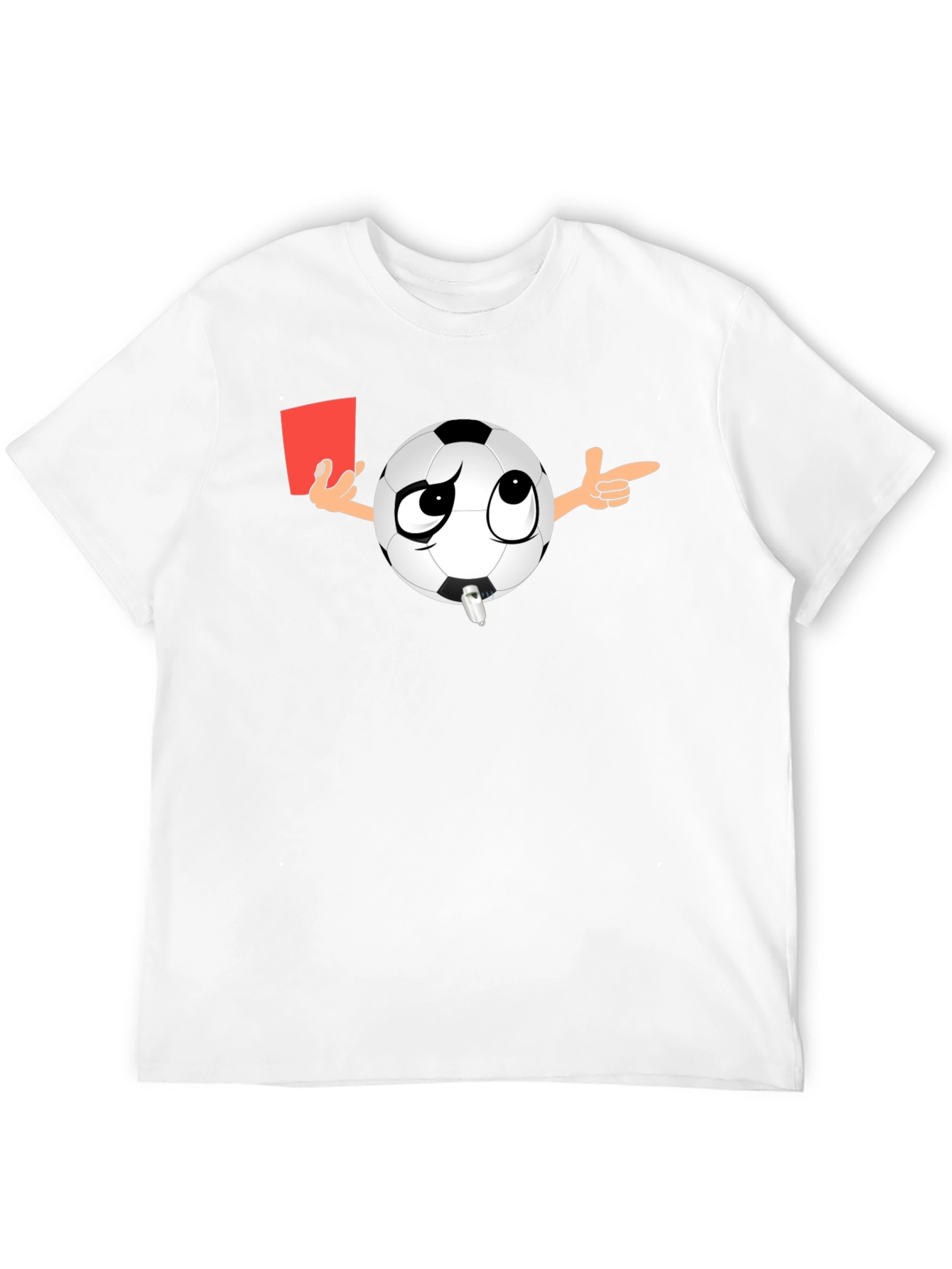 Black Soccer Referee T-Shirt - Funny Cartoon Ball with Red Card view 12