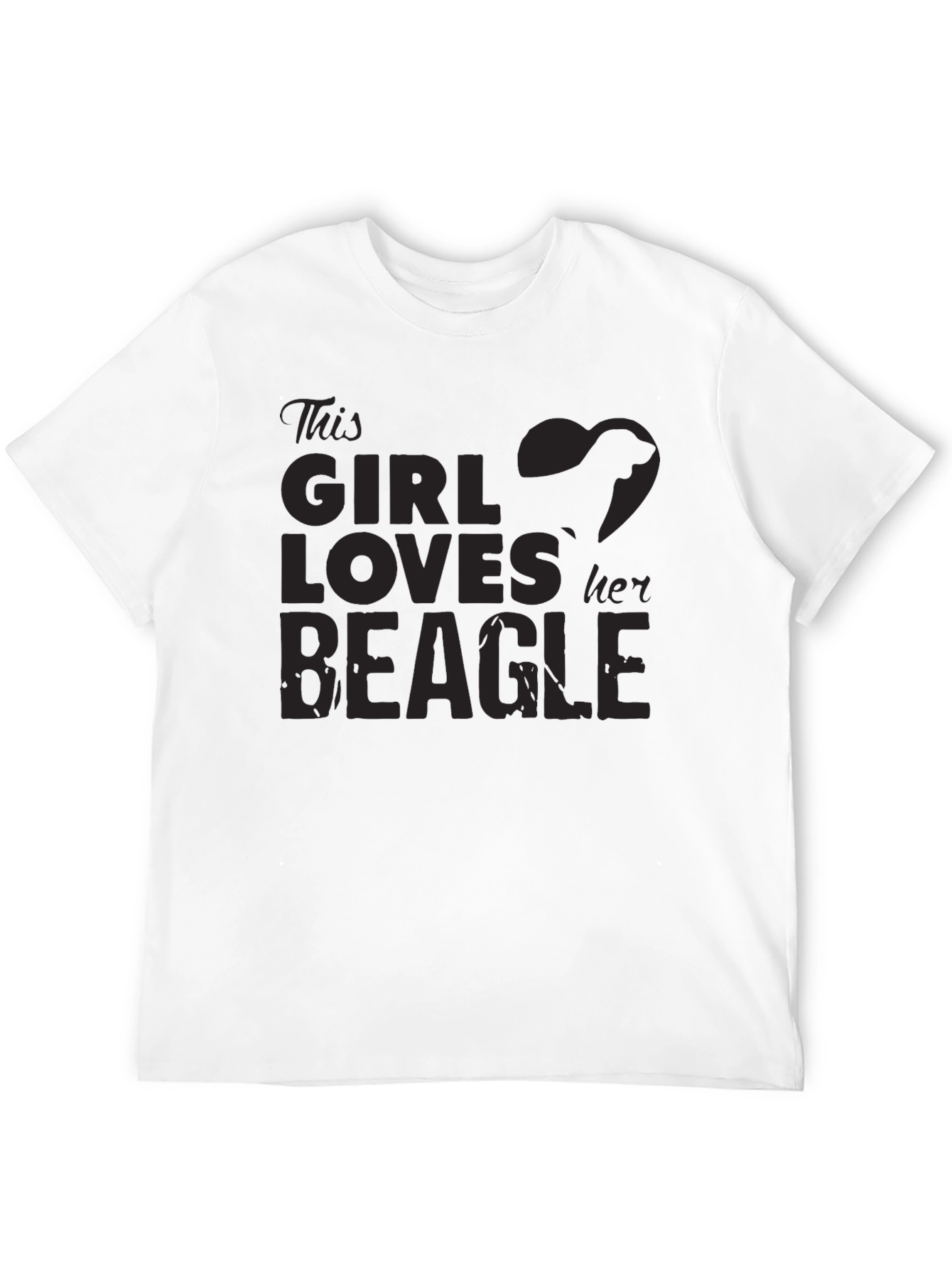 Black Girl Loves Beagle T-Shirt - Black Dog Lover Tee view 12