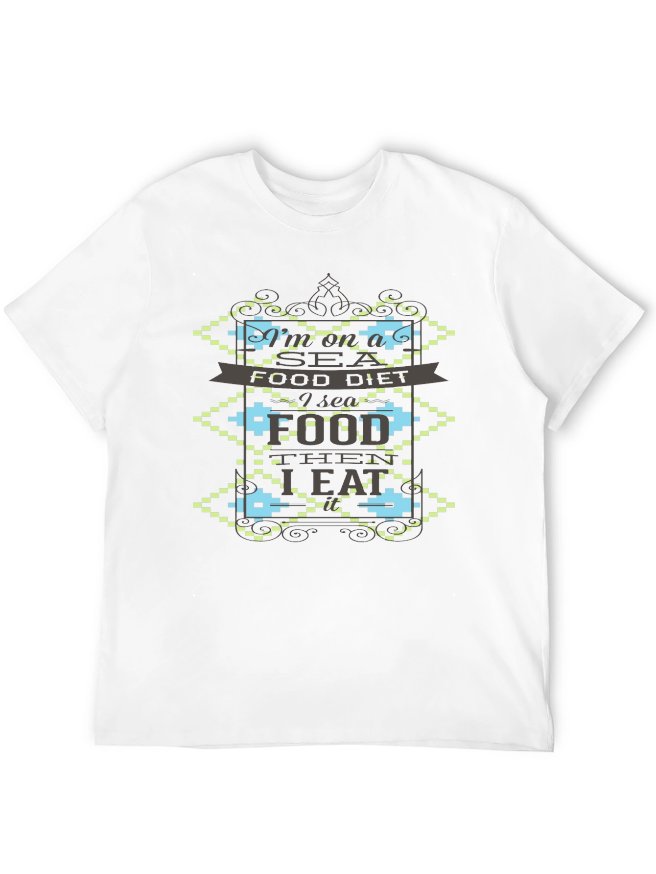 Black I'm on a Seafood Diet T-Shirt - Funny Foodie Graphic Tee view 12