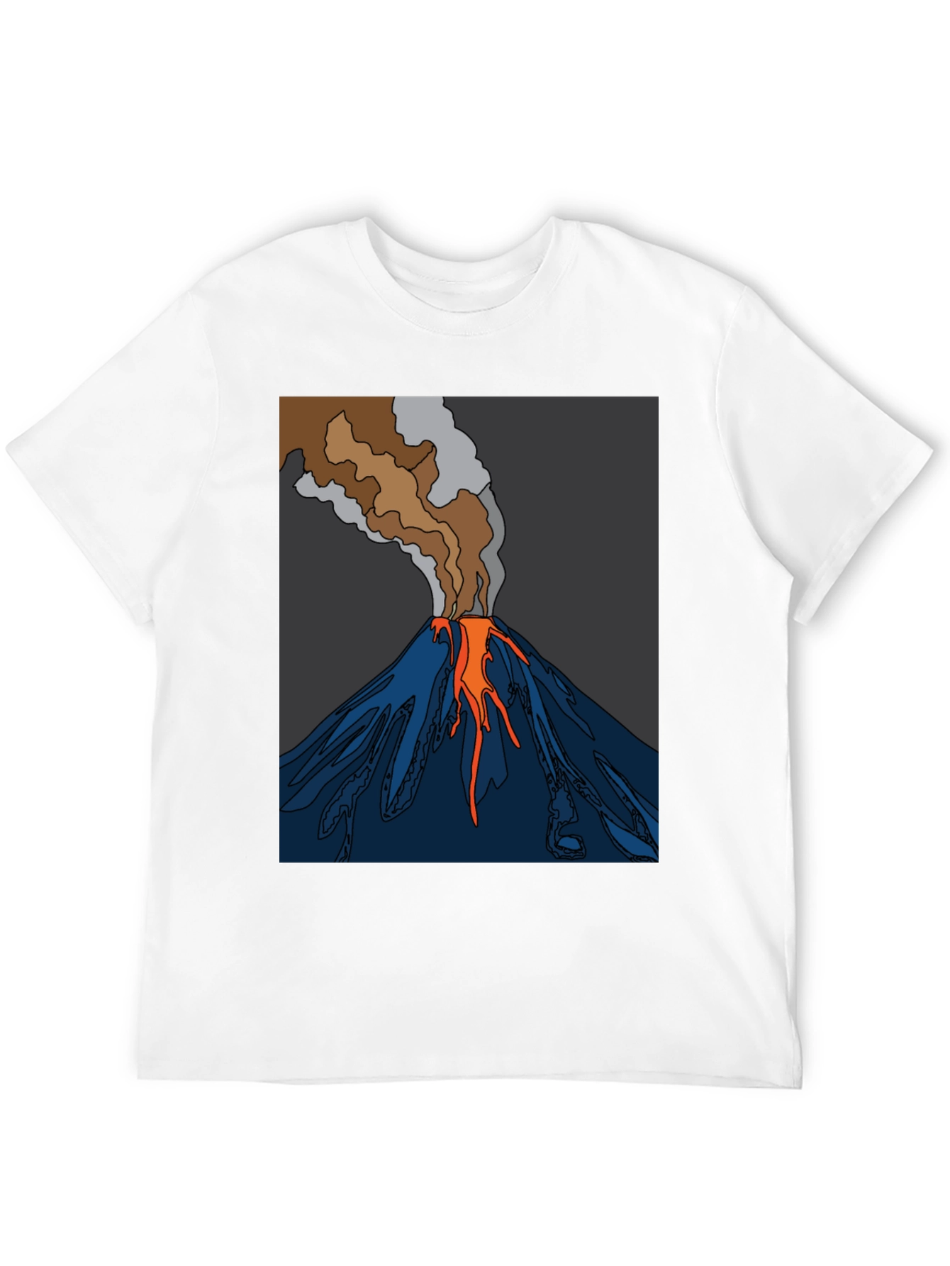 Black Volcano Graphic T-Shirt - Black Crew Neck Tee view 12