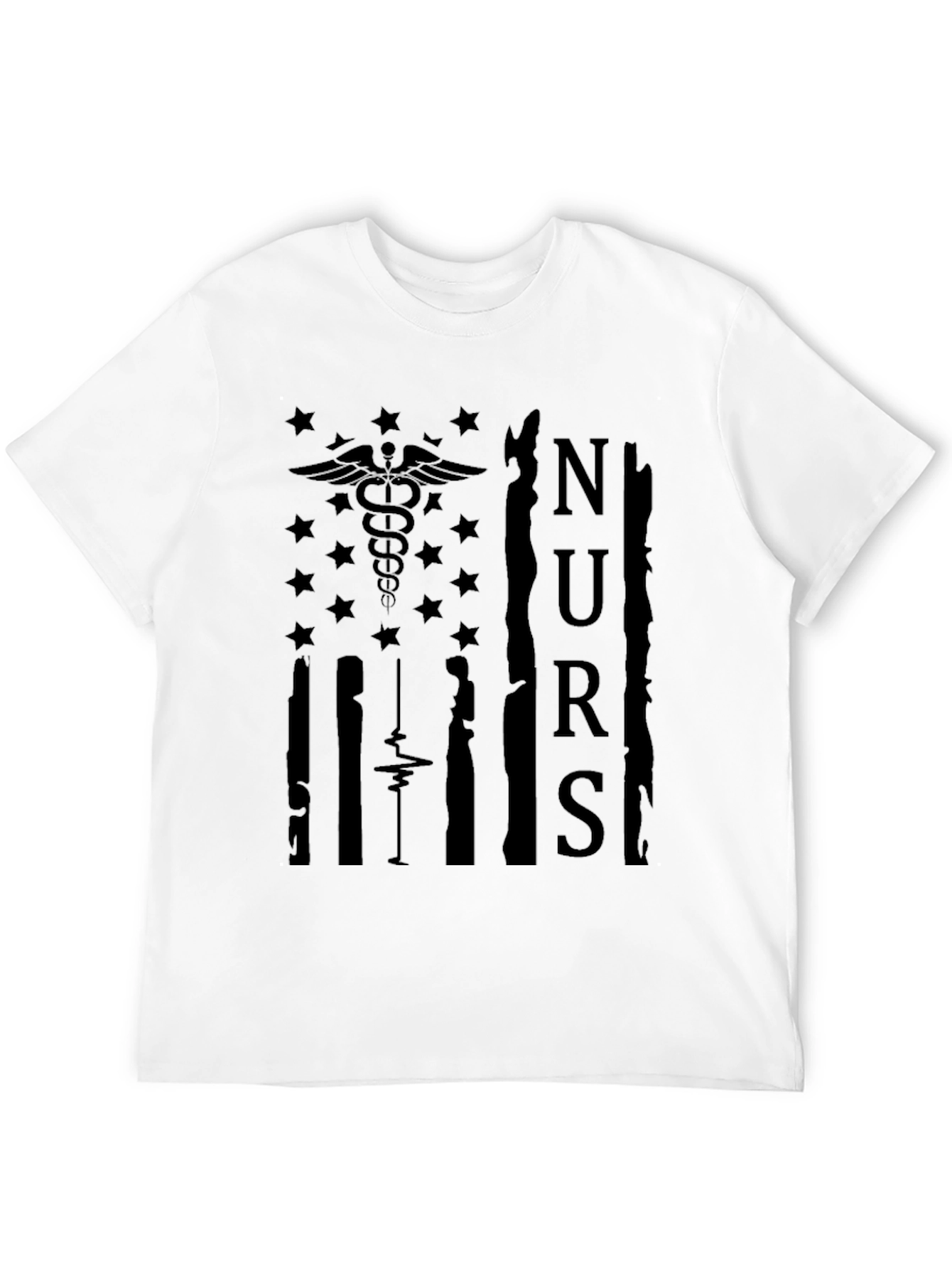 Black Nurse Flag Graphic Tee - Black view 12