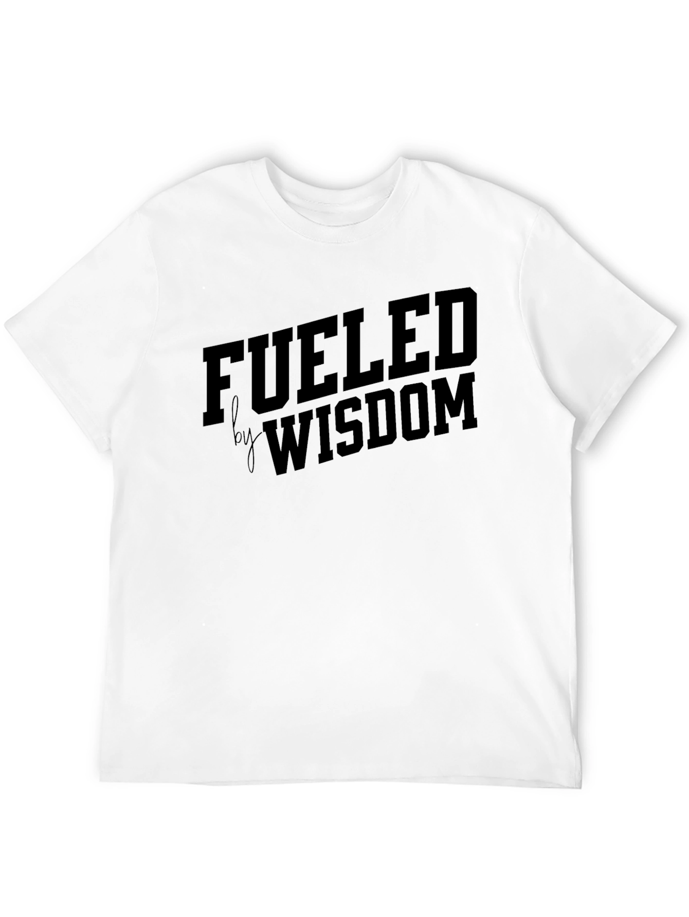 Black Fueled by Wisdom Black Graphic T-Shirt view 12