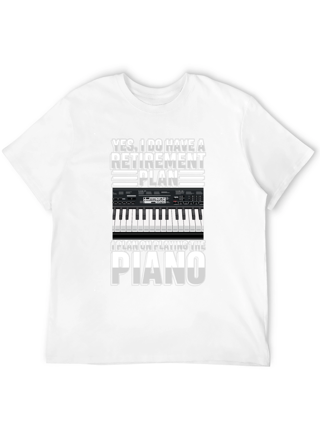 Black Retirement Plan Piano T-Shirt view 12