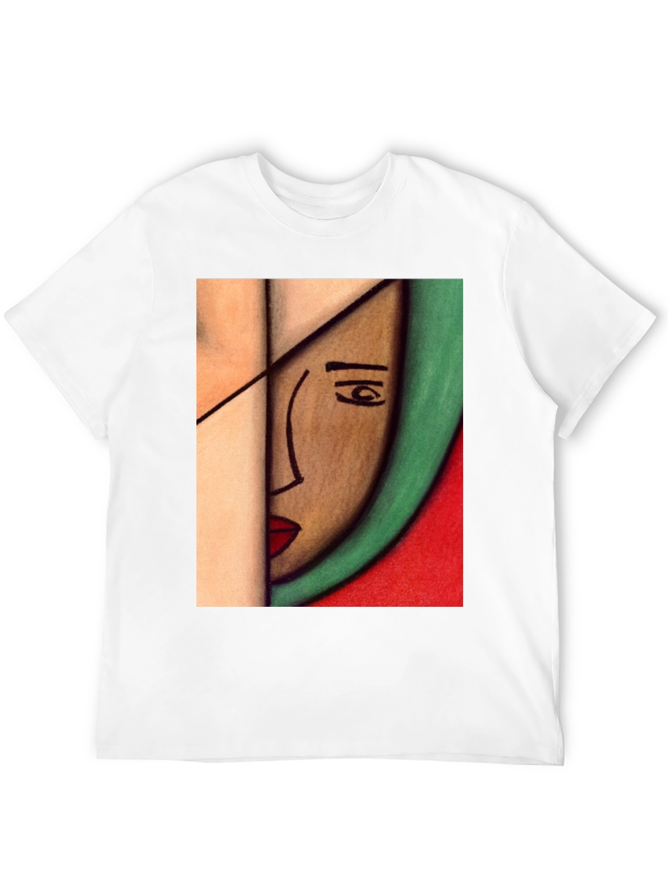 Black Abstract Art Face T-Shirt view 12