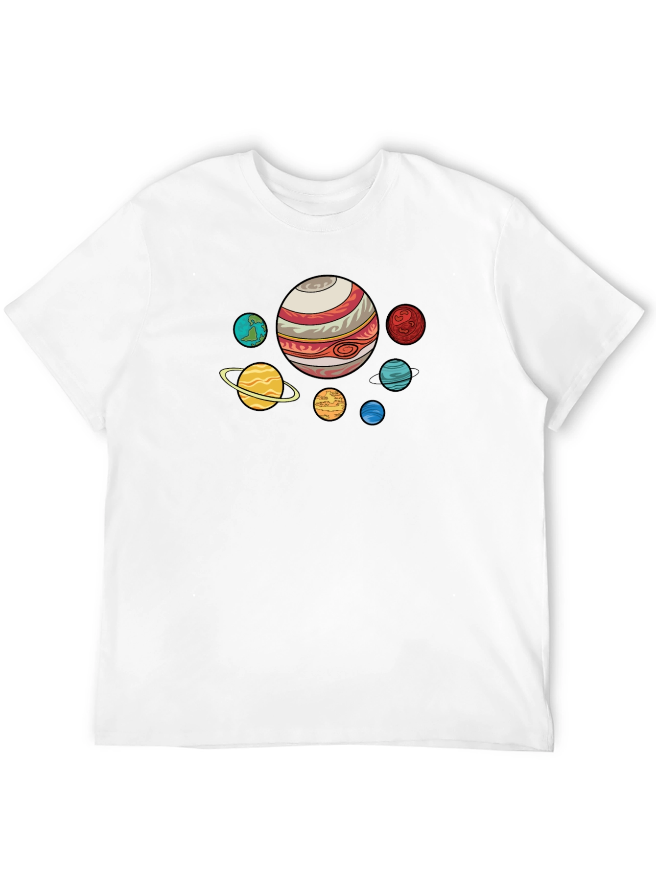 Black Planets Graphic Print Black T-Shirt view 12