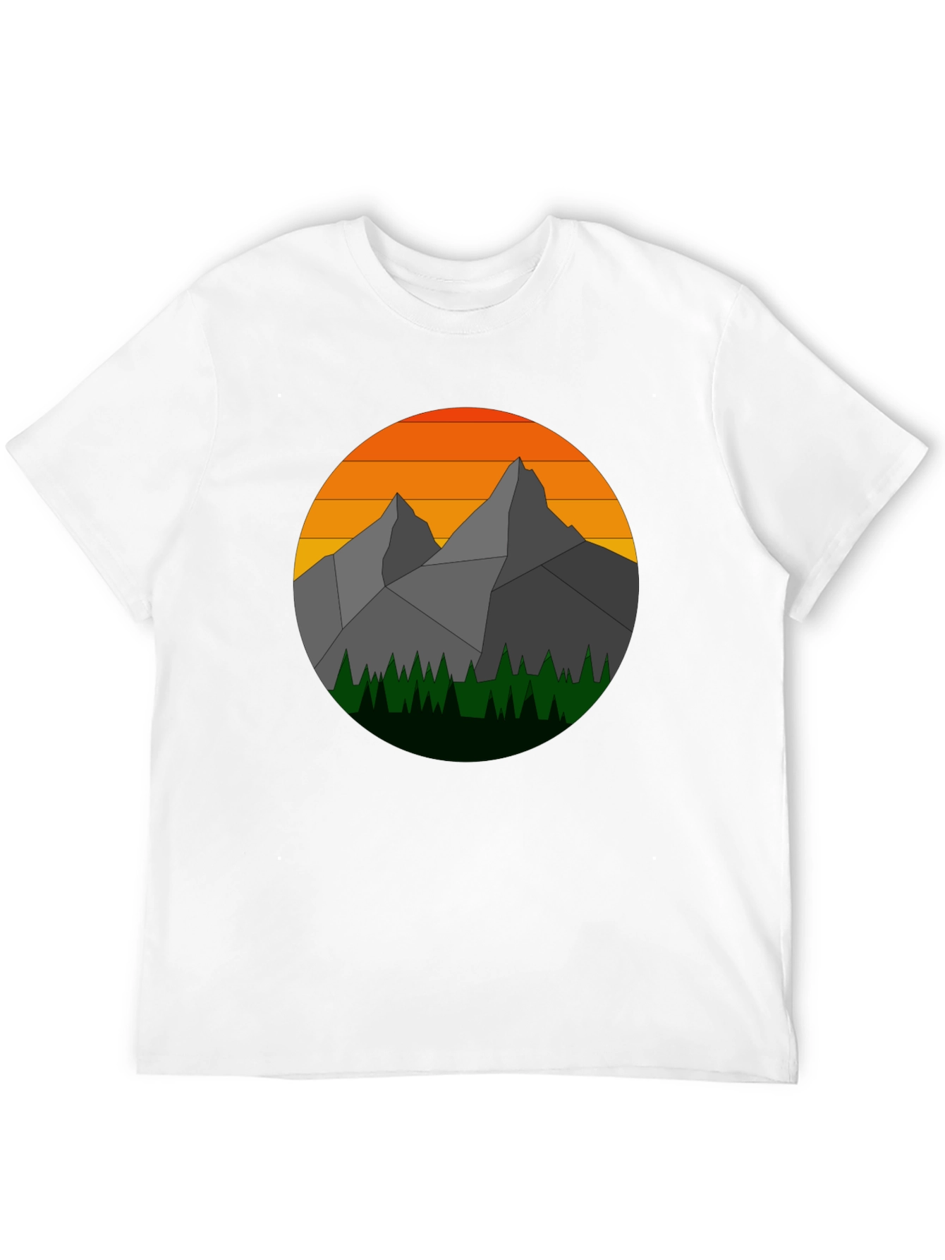 Black Geometric Mountain Sunset Graphic Tee view 12
