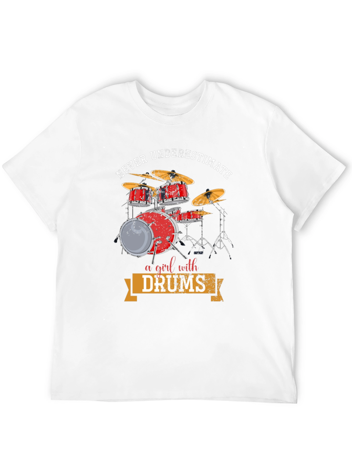 Black Never Underestimate a Girl with Drums T-Shirt view 12