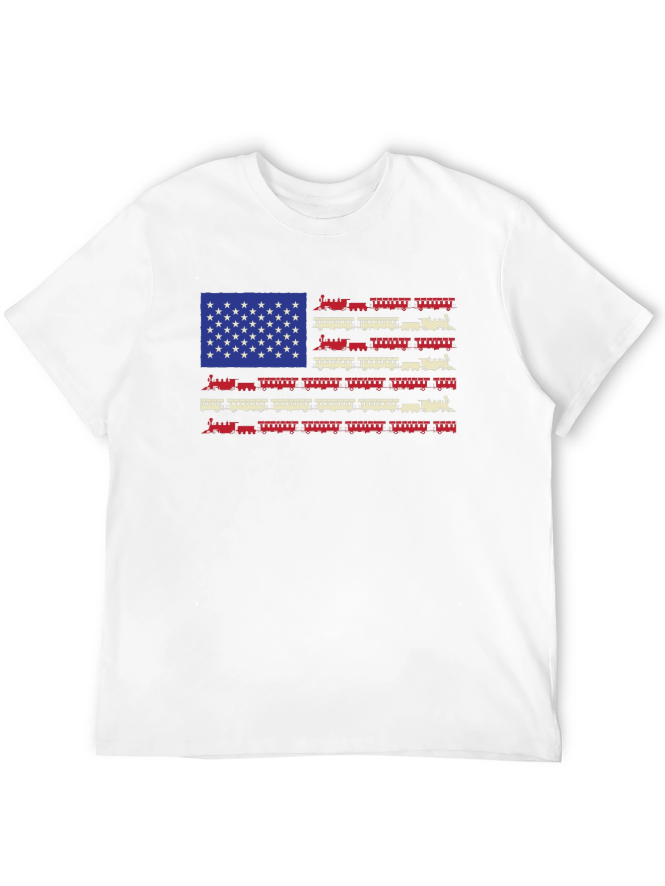 Black American Flag Train Graphic Tee view 12