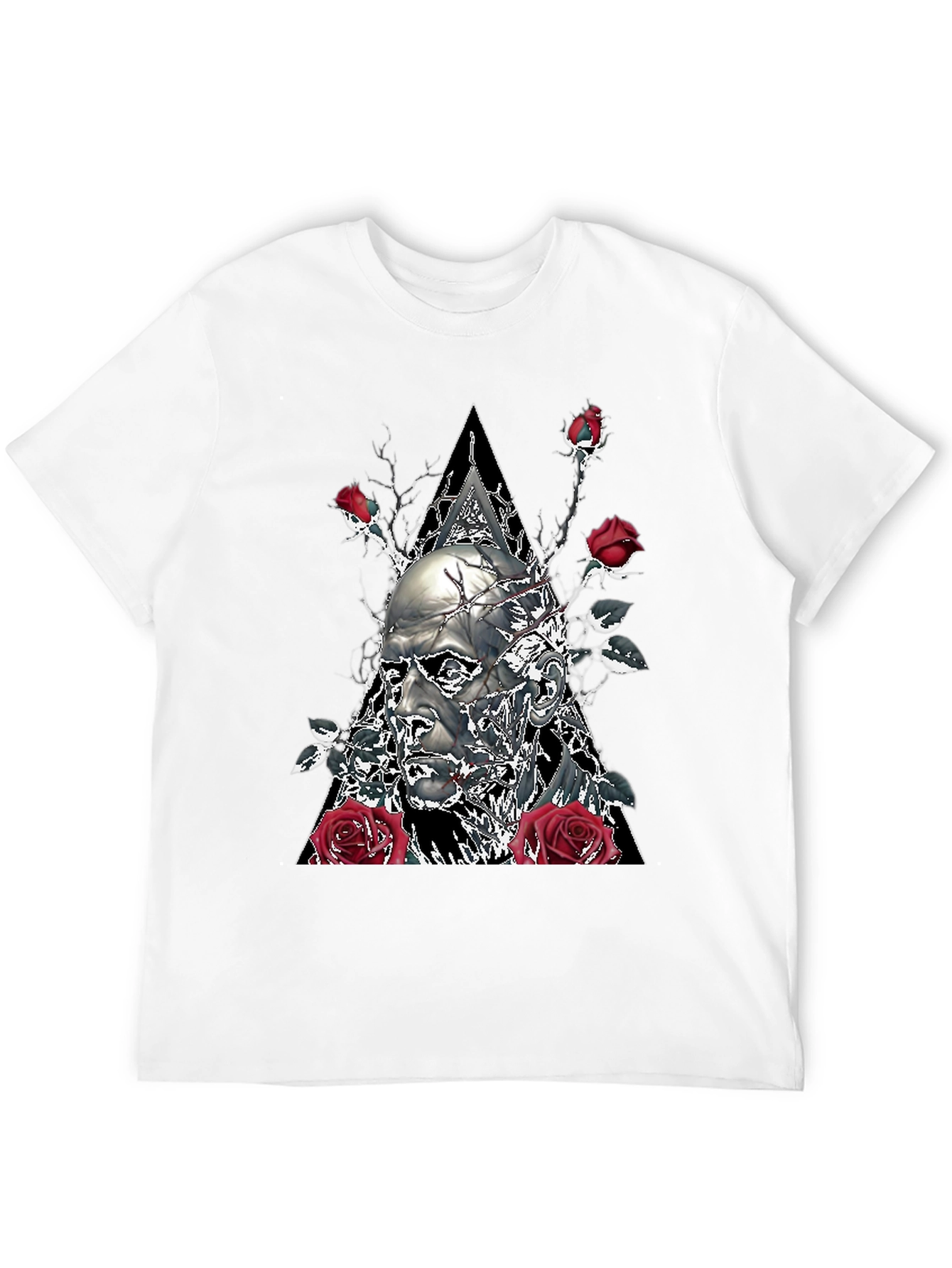 Black Skull & Roses Graphic Tee - Black view 12