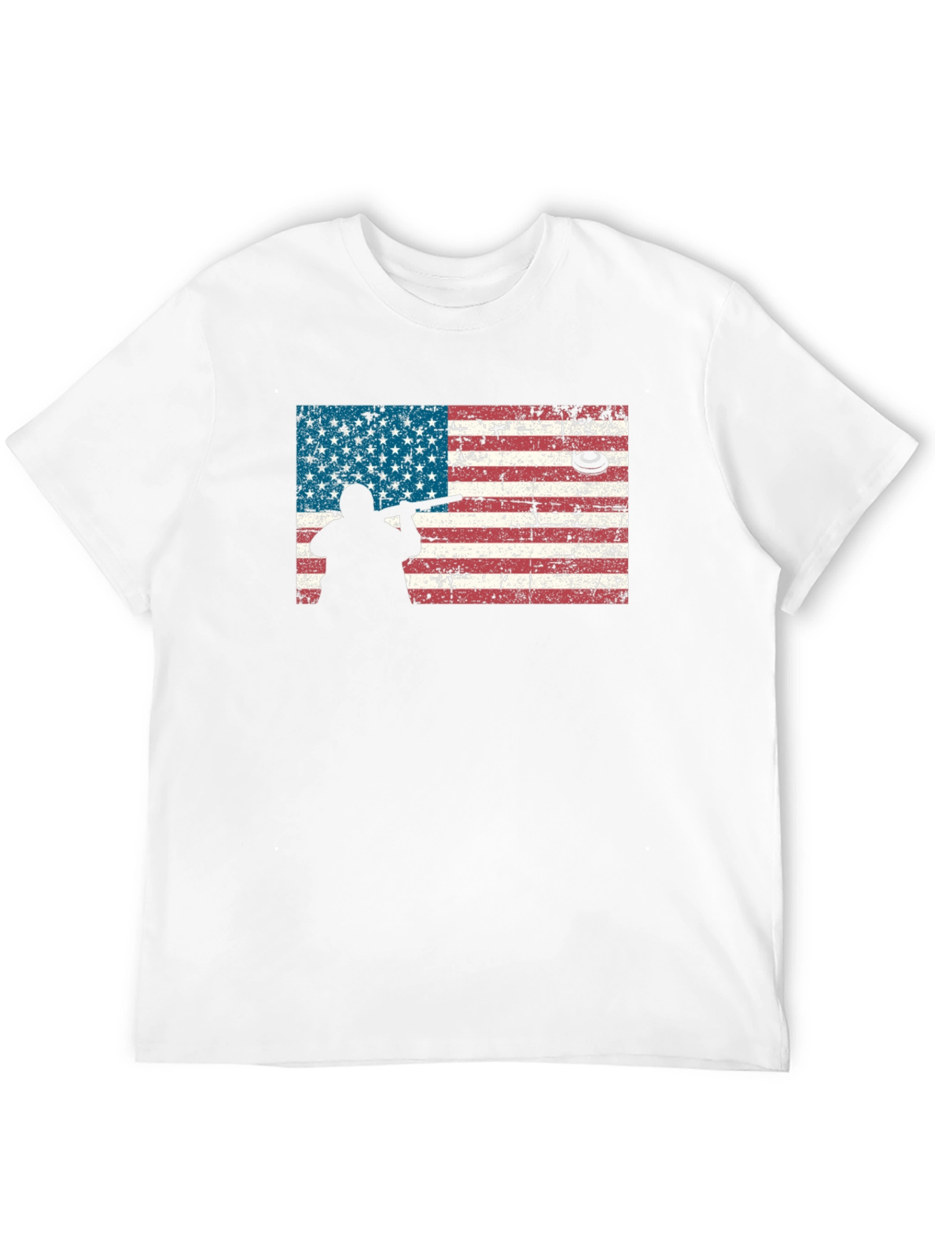 Black American Flag Skeet Shooting T-Shirt view 12