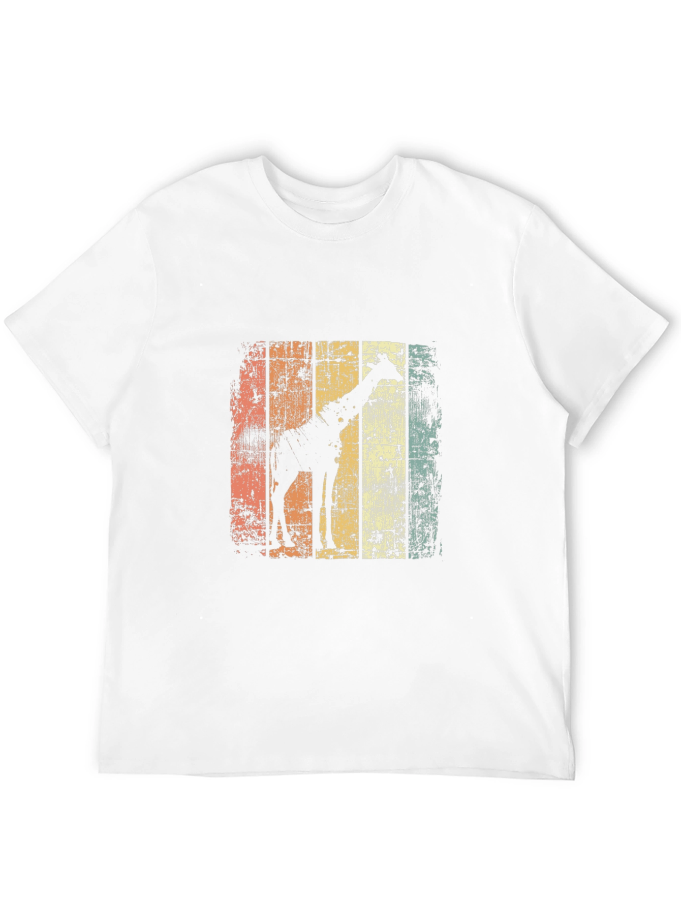 Black Giraffe Silhouette Distressed T-Shirt view 12