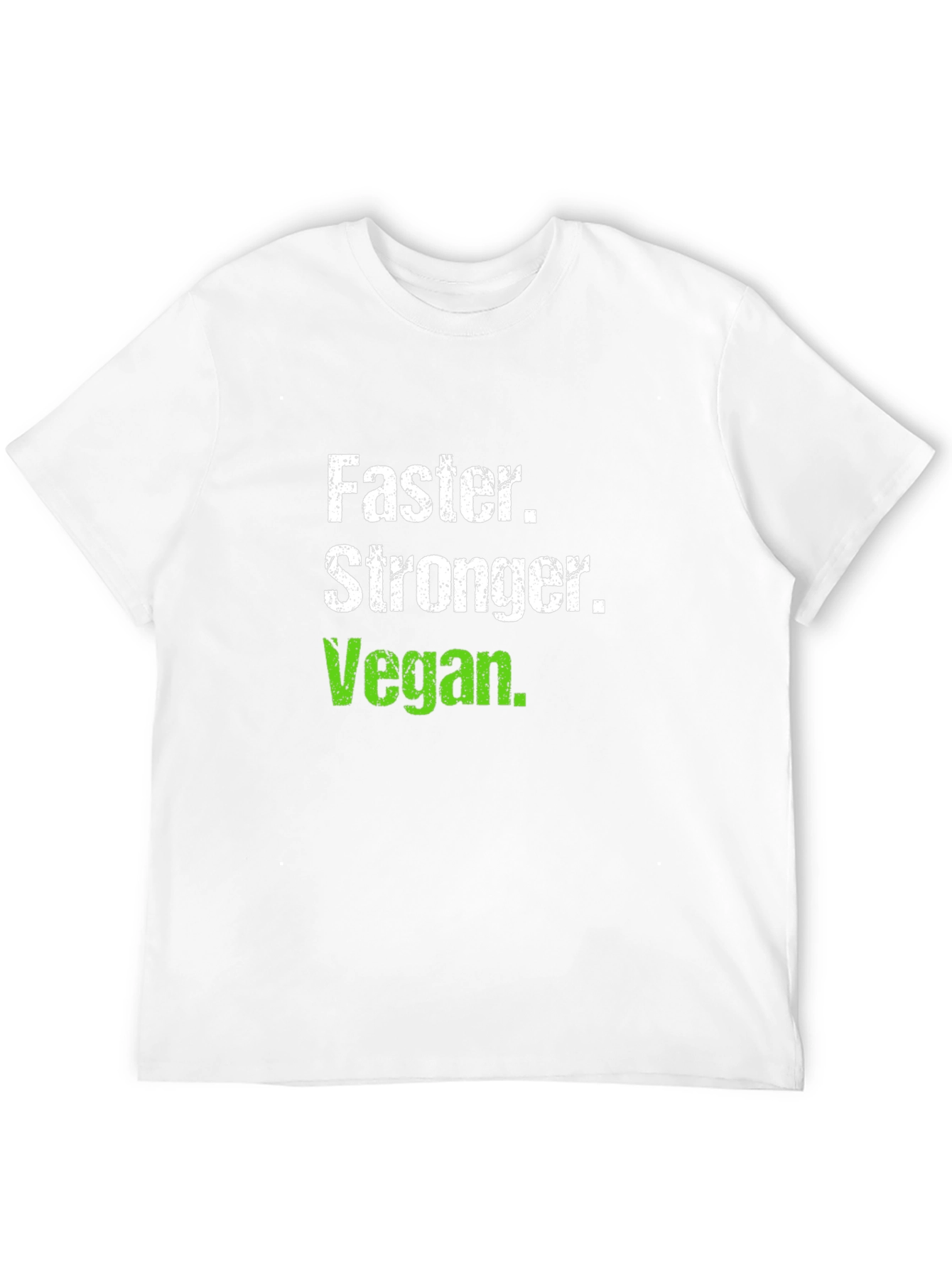 Black Faster Stronger Vegan T-Shirt - Black Crew Neck view 12