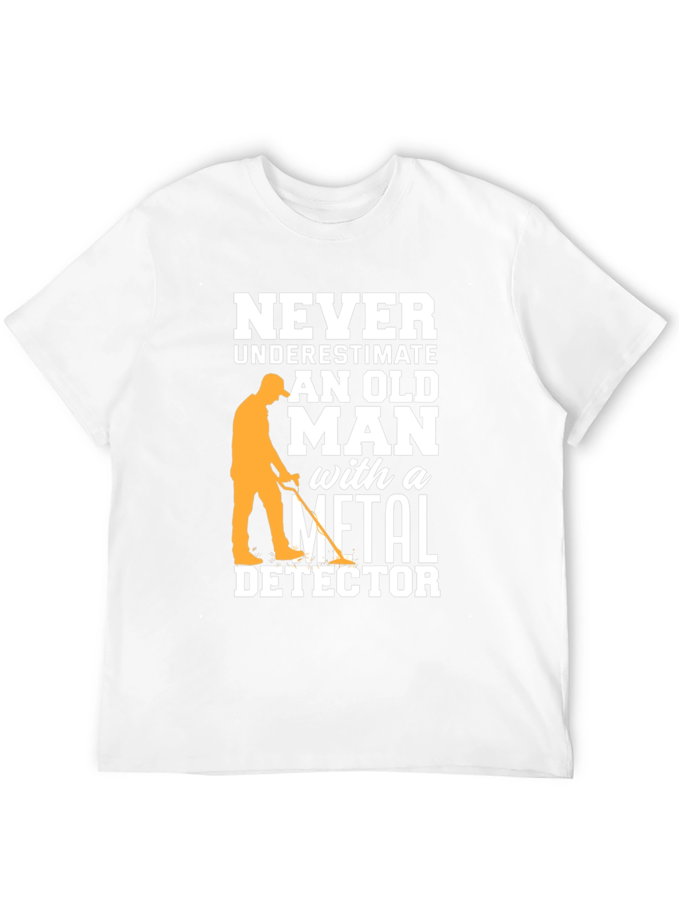 Black Funny Metal Detector Old Man Black T-Shirt view 12