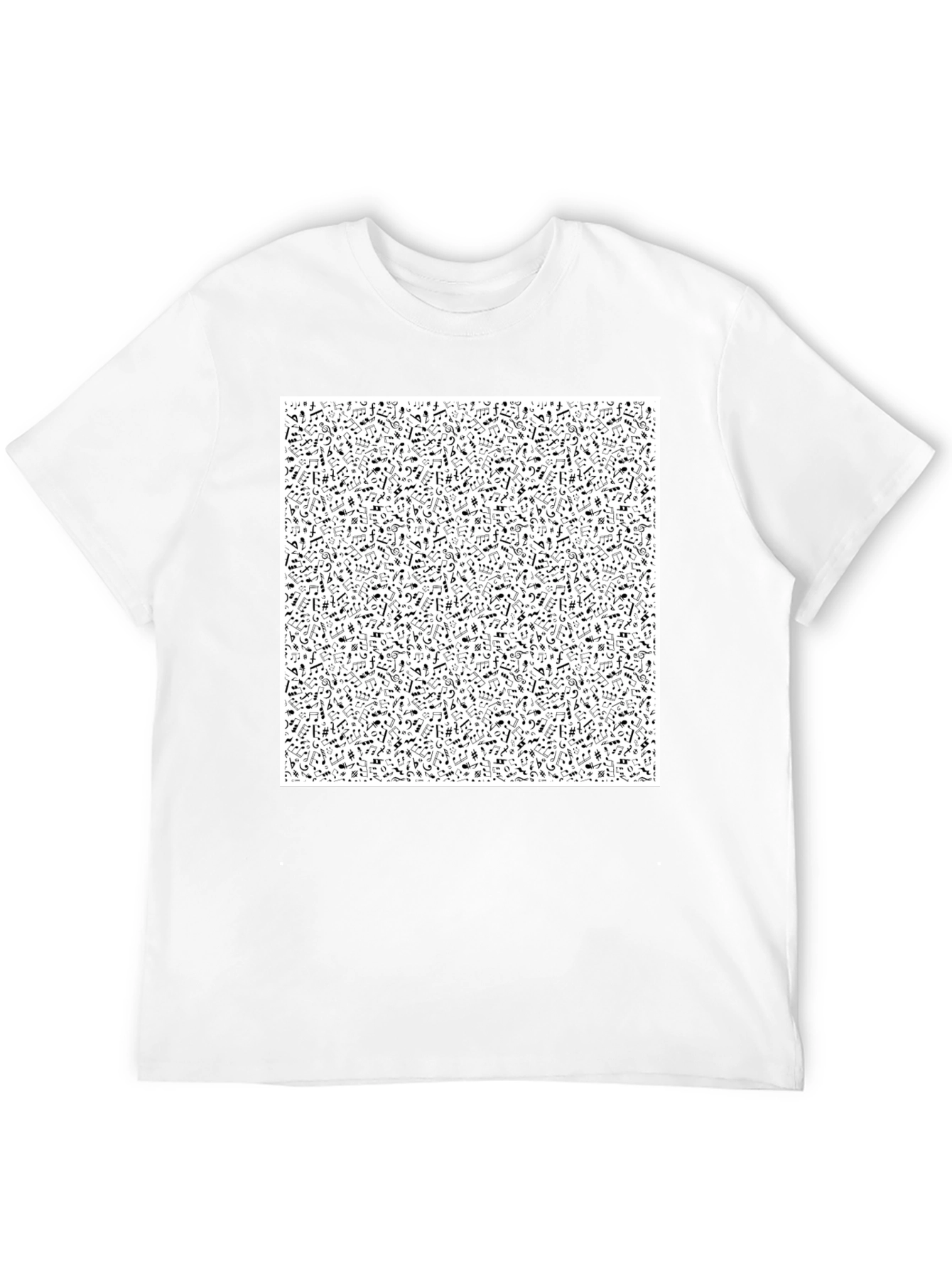Black Music Notes T-Shirt - Black view 12