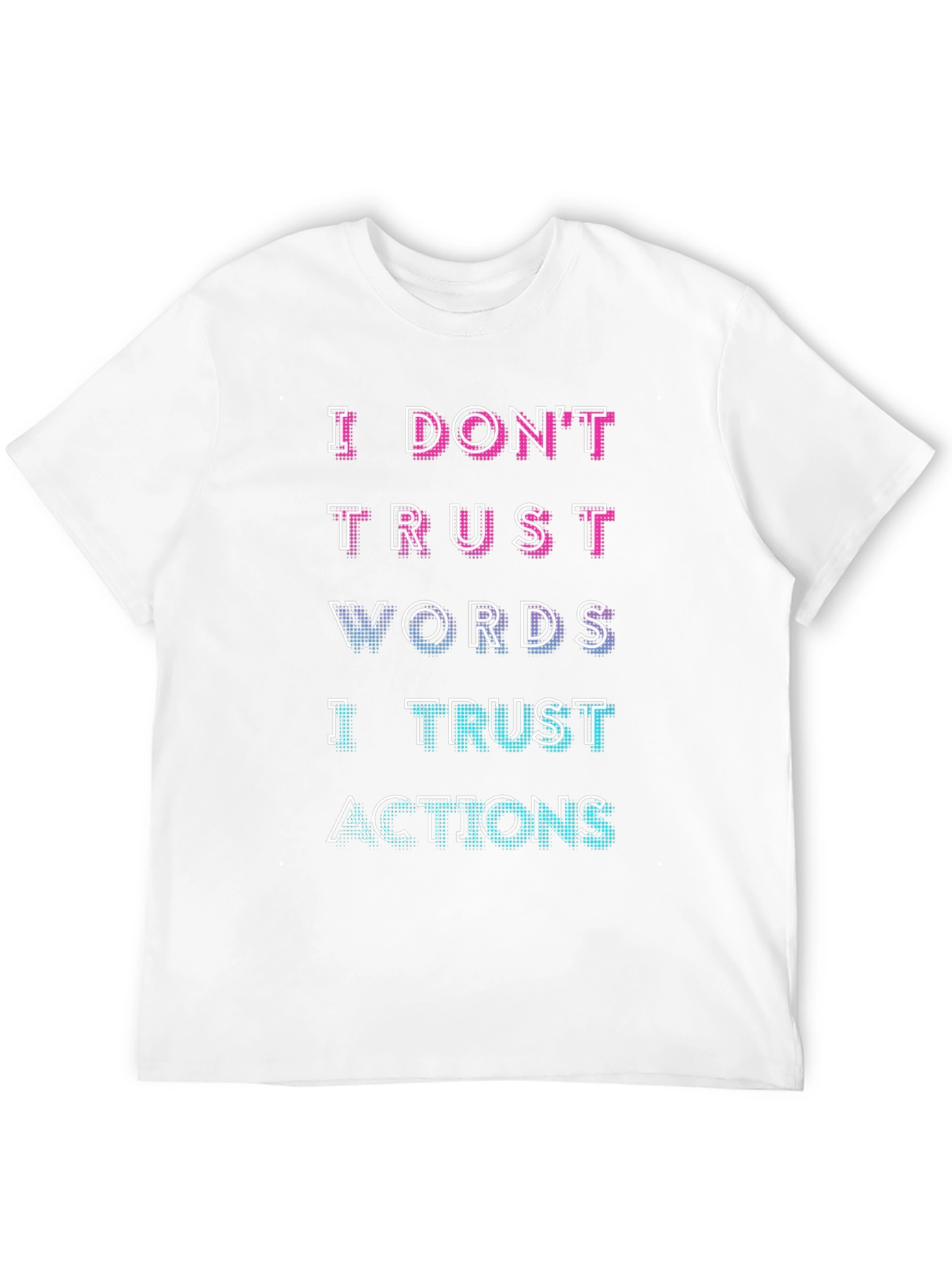 Black Trust Actions Tee - Motivational Graphic T-Shirt view 12